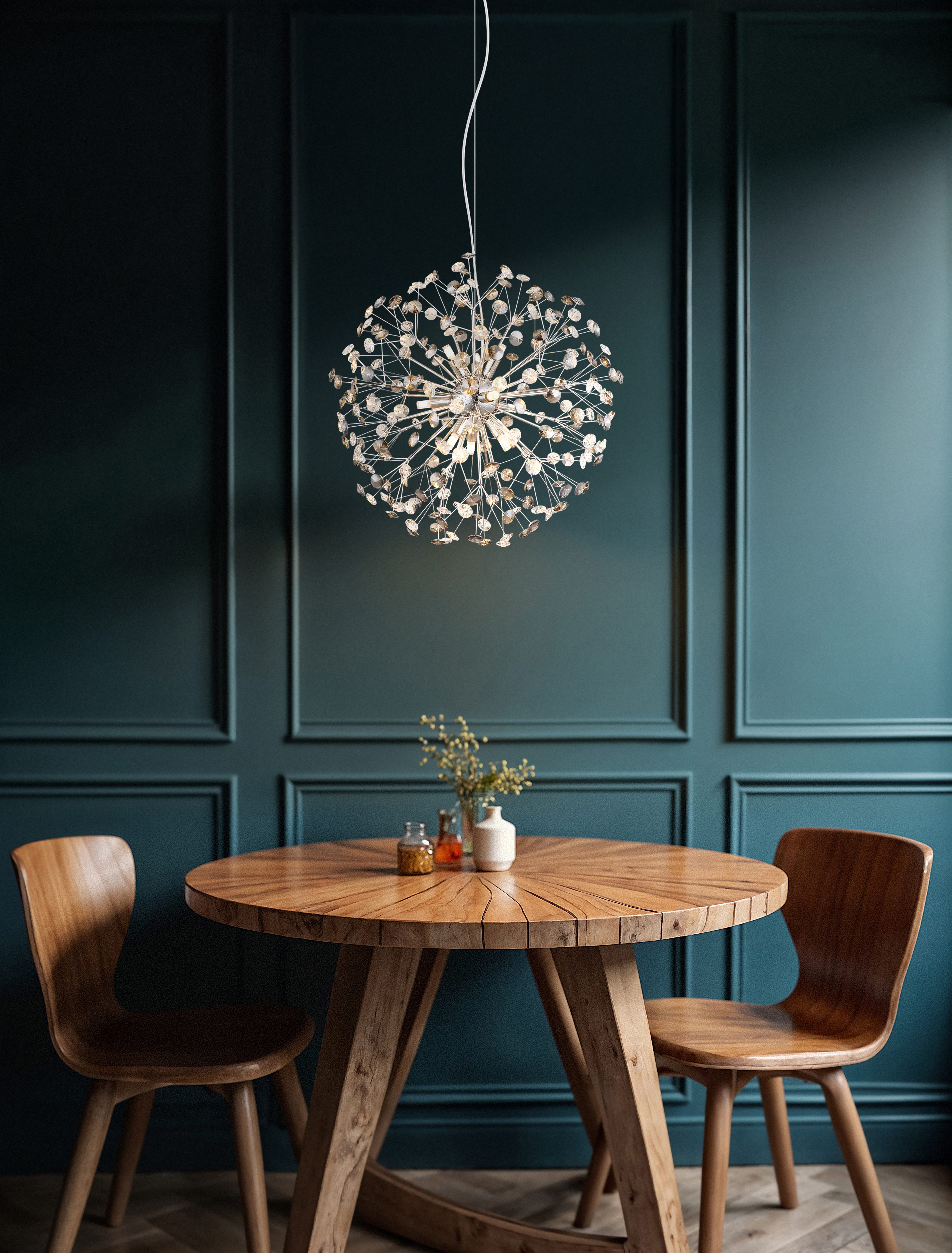 GLOBO LIGHTING Hängeleuchte KATRINA, LED fest integriert, Warmweiß, Luster Hängelampe Esszimmer Esstisch-Lampe elegant