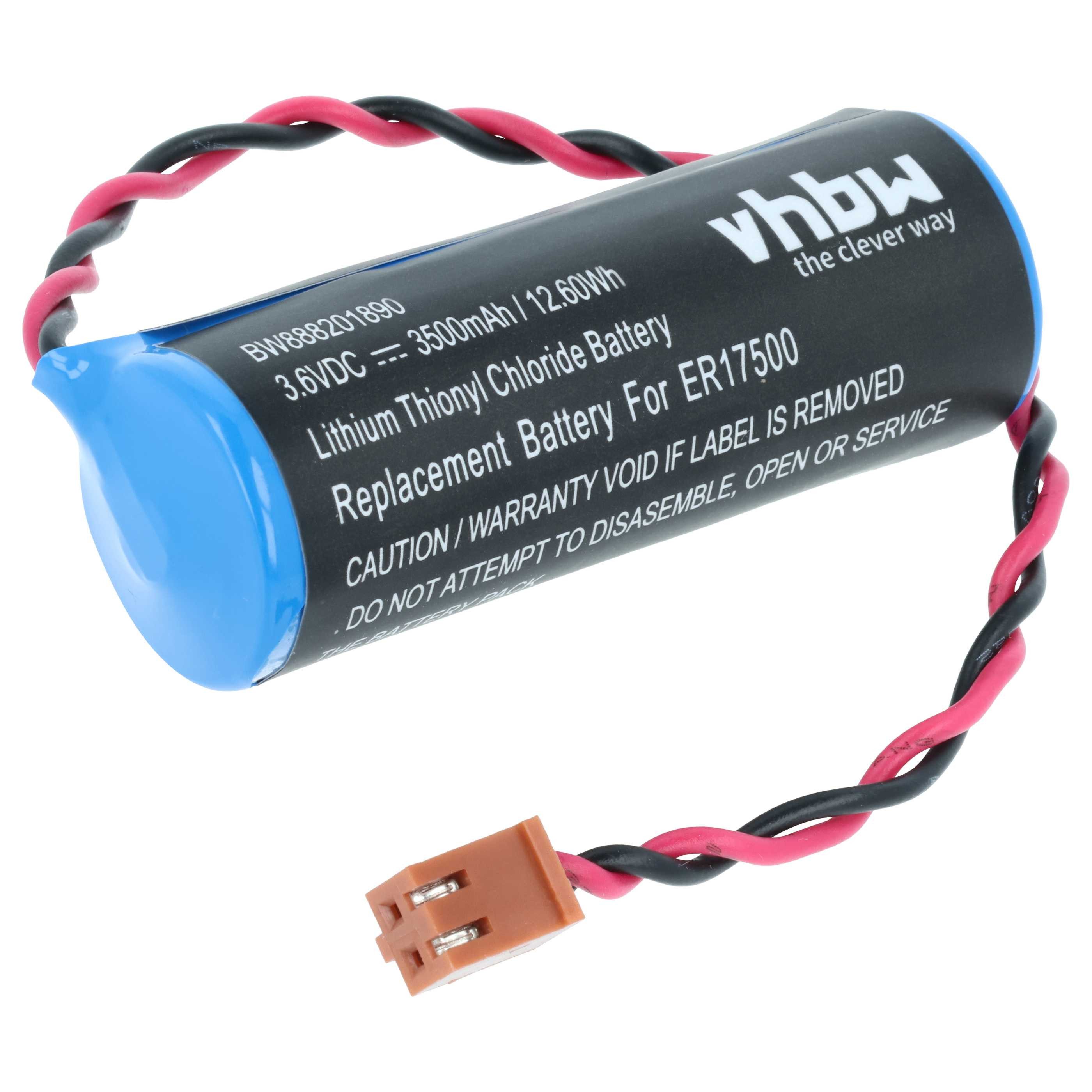 vhbw Batterie passend für Panasonic VR-006, VR-004, VR8, ER6VCT, VR-008, Akku Batterie Li-SOCl2 3500 mAh (3,6 V, 1 St), Leistungsfähige Ersatz-Batterie für Industrie Controller