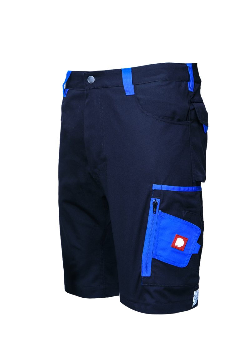 COMPA workwear Arbeitsshorts Anthrazit Hinterhose der an Stretcheinsatz Tintenblau