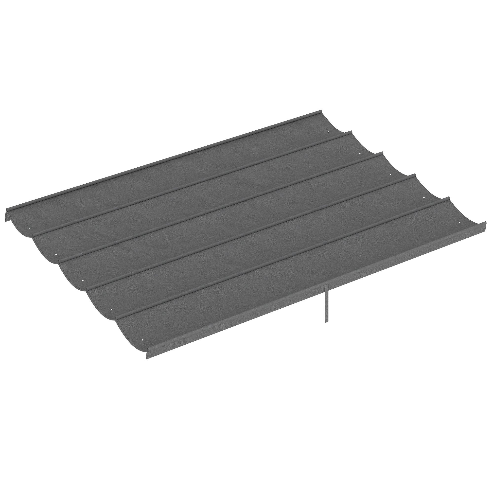 Outsunny Pavillon-Ersatzdach mit Regenabflusslöchern, 180 g/m², 260 x 260 cm (einziehbar Welle Überdachung, Schattenabdeckung), für Garten, Terrasse, 350 x 260 cm Hellgrau