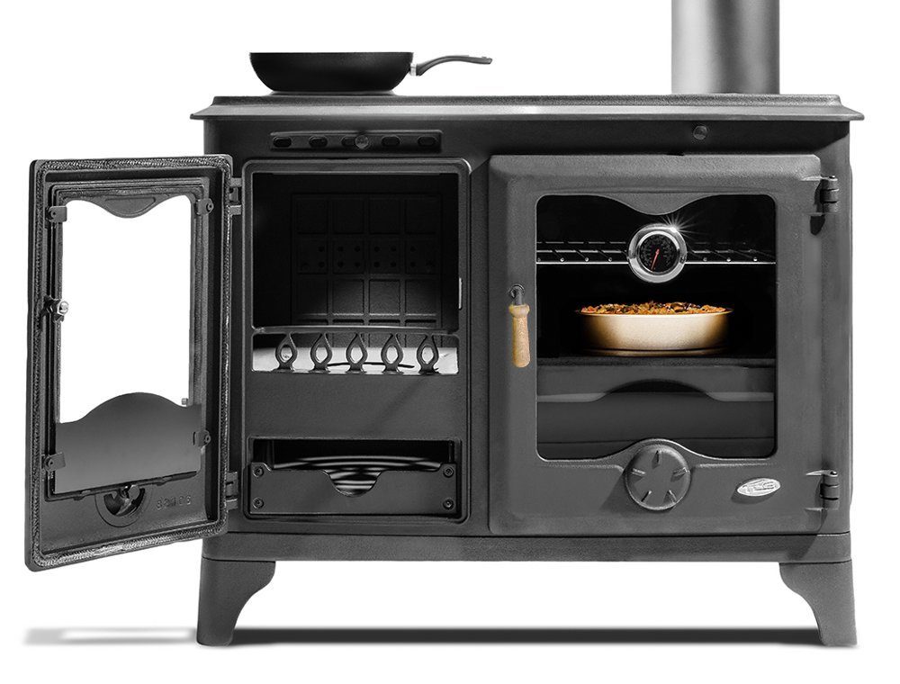 ECOfoxx Festbrennstoffherd Gusseisenherd HK, 15,00 kW, Backrost und Thermom günstig online kaufen