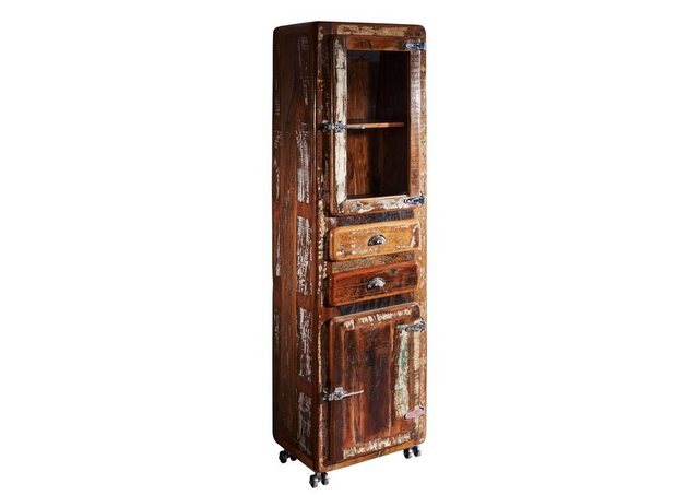 Massivmoebel24 Standvitrine #41 (Vitrine Altholz 55x38x190 mehrfarbig lacki günstig online kaufen