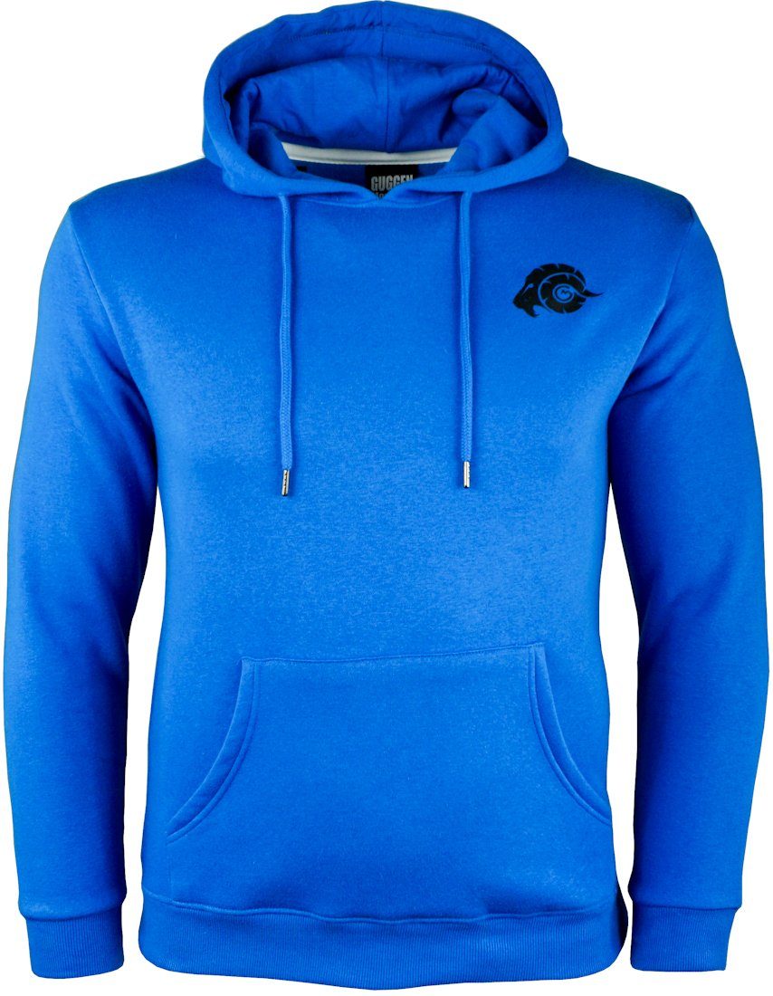 GUGGEN Mountain Hoodie Kapuzenpullover Hoodie Pullover mit Kapuze und Fleece HW02 Blau-OHNE-Logo | Sweatshirts