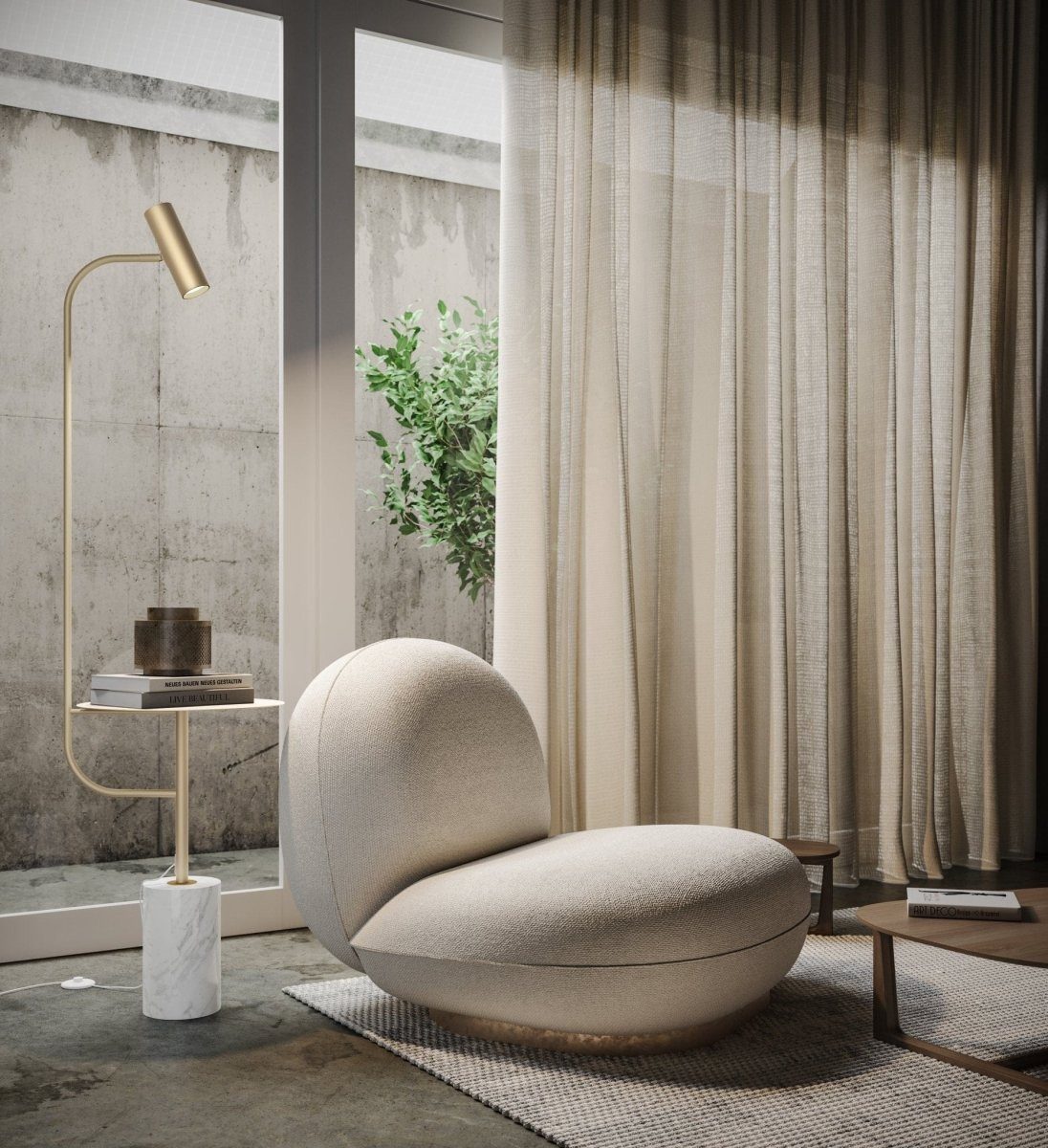 Neona Stehlampe ARTEMIS Gold, Bewegliches Leuchtelement, GU10 6W, Warmweiß günstig online kaufen