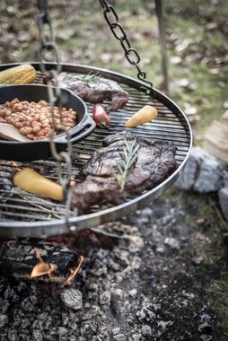 Petromax Grillrost, Hänge-Rost für Dreibein inkl. Stahl-Kette optimal für das Lagerfeuer