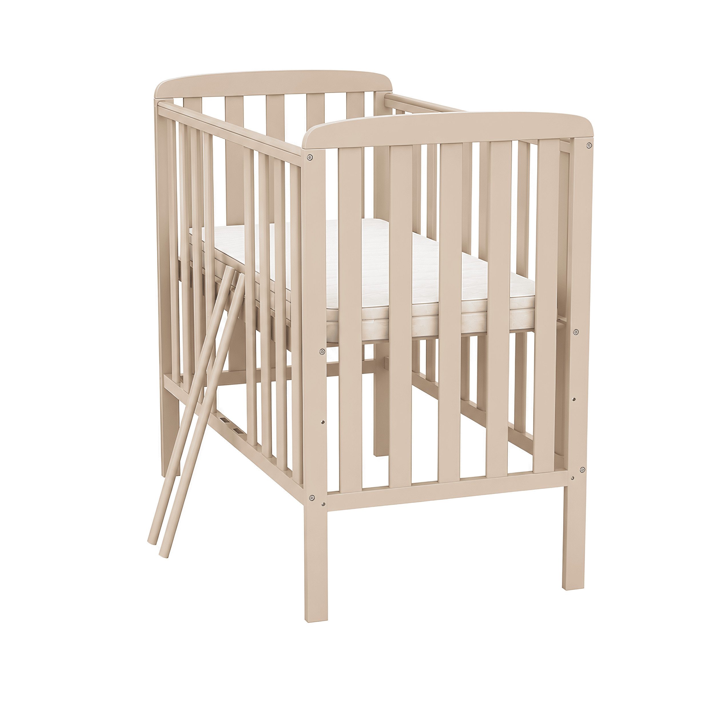Baby-Delux Babybett Compact Beistellbett, Kinderbett 50x100 cm Kaschmir höhenverstellbar Matratze – Bild 4 von 5