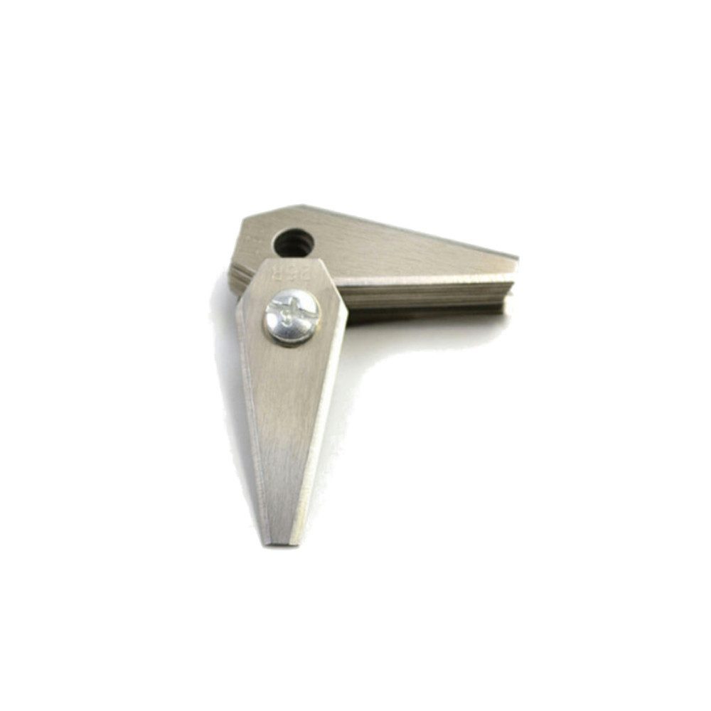 Trade-Shop Mährobotermesser Klingen (12 Stück) passend für Bosch Indego 400, S+ 400, 400 Connect, Farbe: Silber / Material: Edelstahl / beidseitig scharf / Länge: 49mm