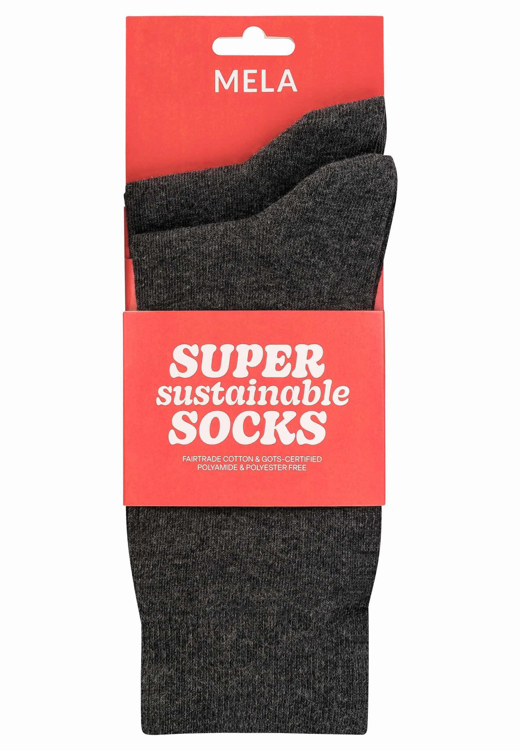 MELA Socken Basic Pack 2er Socken melange anthrazit