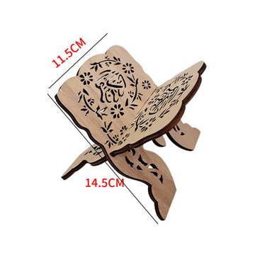 Rnemitery Buchstütze Ständer Koran Bücherregal aus Holz Heilige Buch Ständer Eid al-Fitr