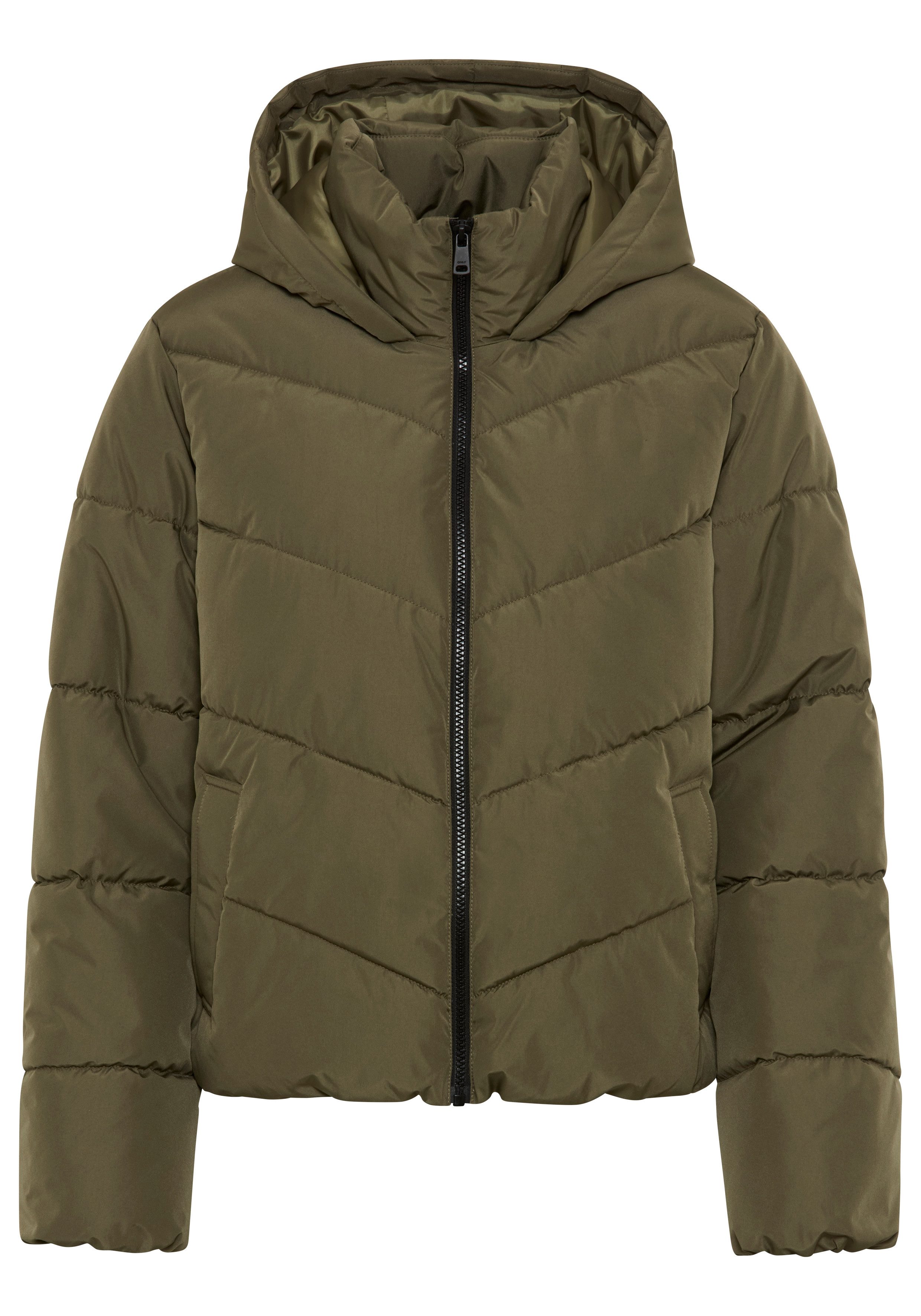 ONLY Steppjacke ONLCLARISA PUFFER HOOD JACKET CS OTW Kunstfaser, Steppware, Kapuze, elastische Bündchen – Bild 4 von 5