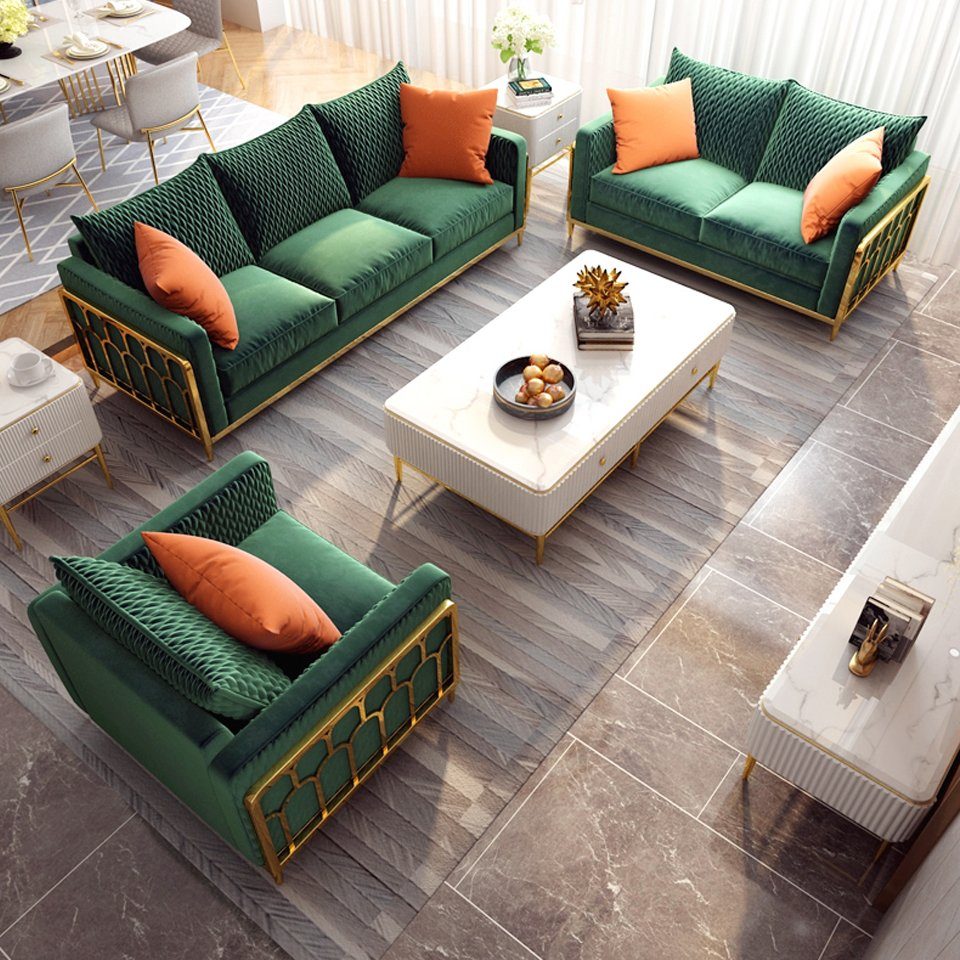 Polster Sofa Sofagarnitur Textil in JVmoebel Sofas Modern Design Made Europe Couch 3Sitzer,