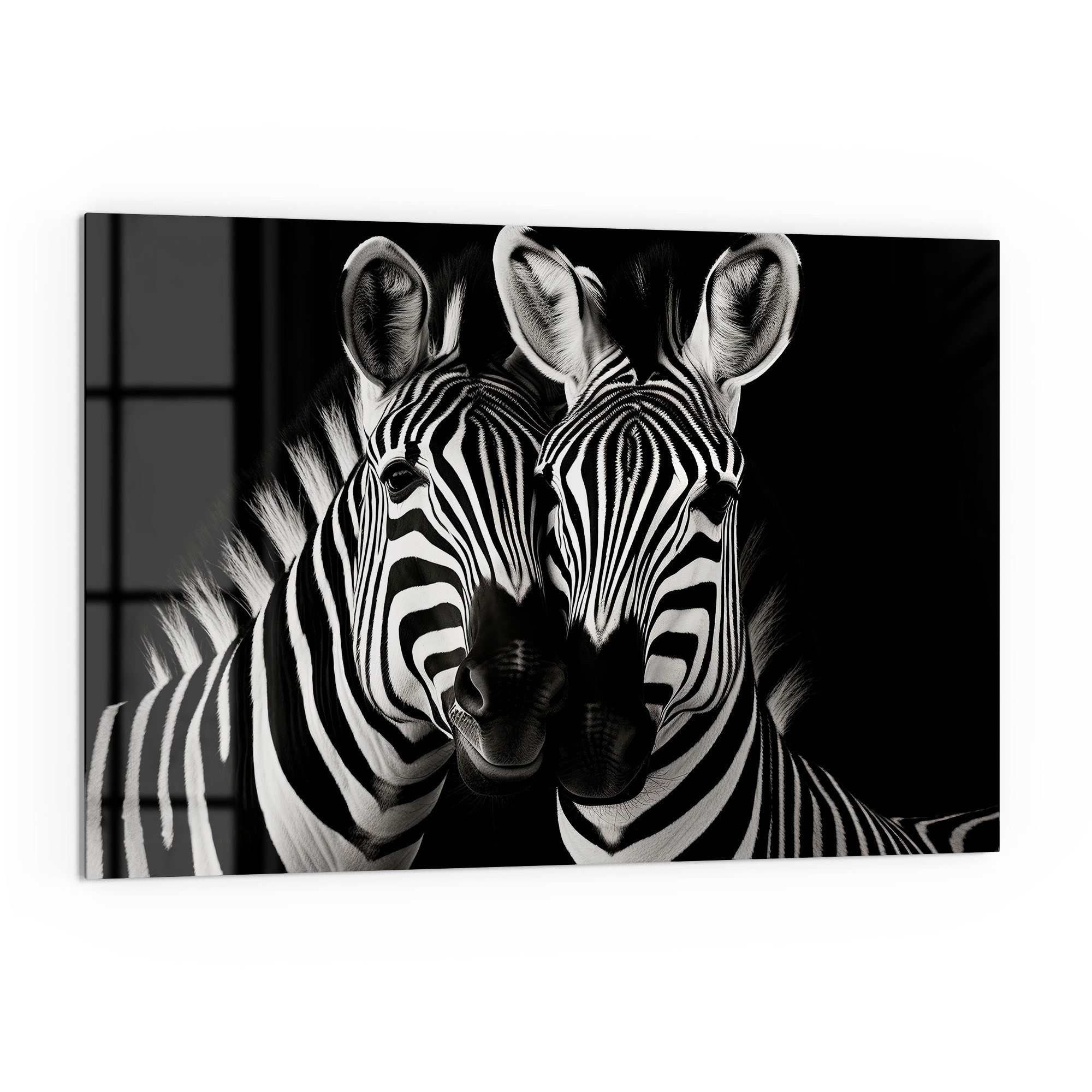DEQORI Küchenrückwand 'Zebra-Sinfonie', Glas Spritzschutz Badrückwand Herdblende