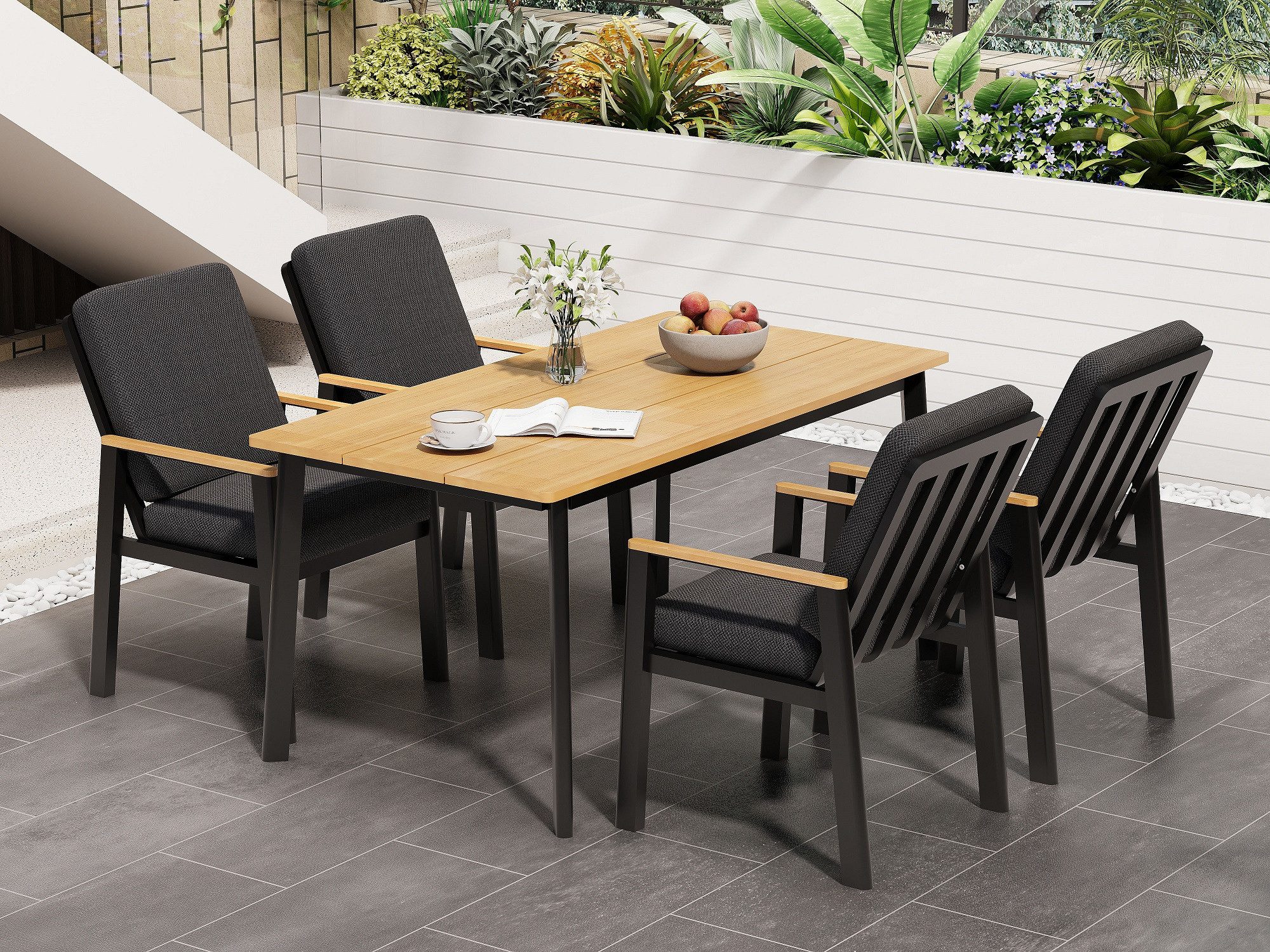 MeXo Gartenlounge-Set, (Gartenmöbel Set für 4 günstig online kaufen