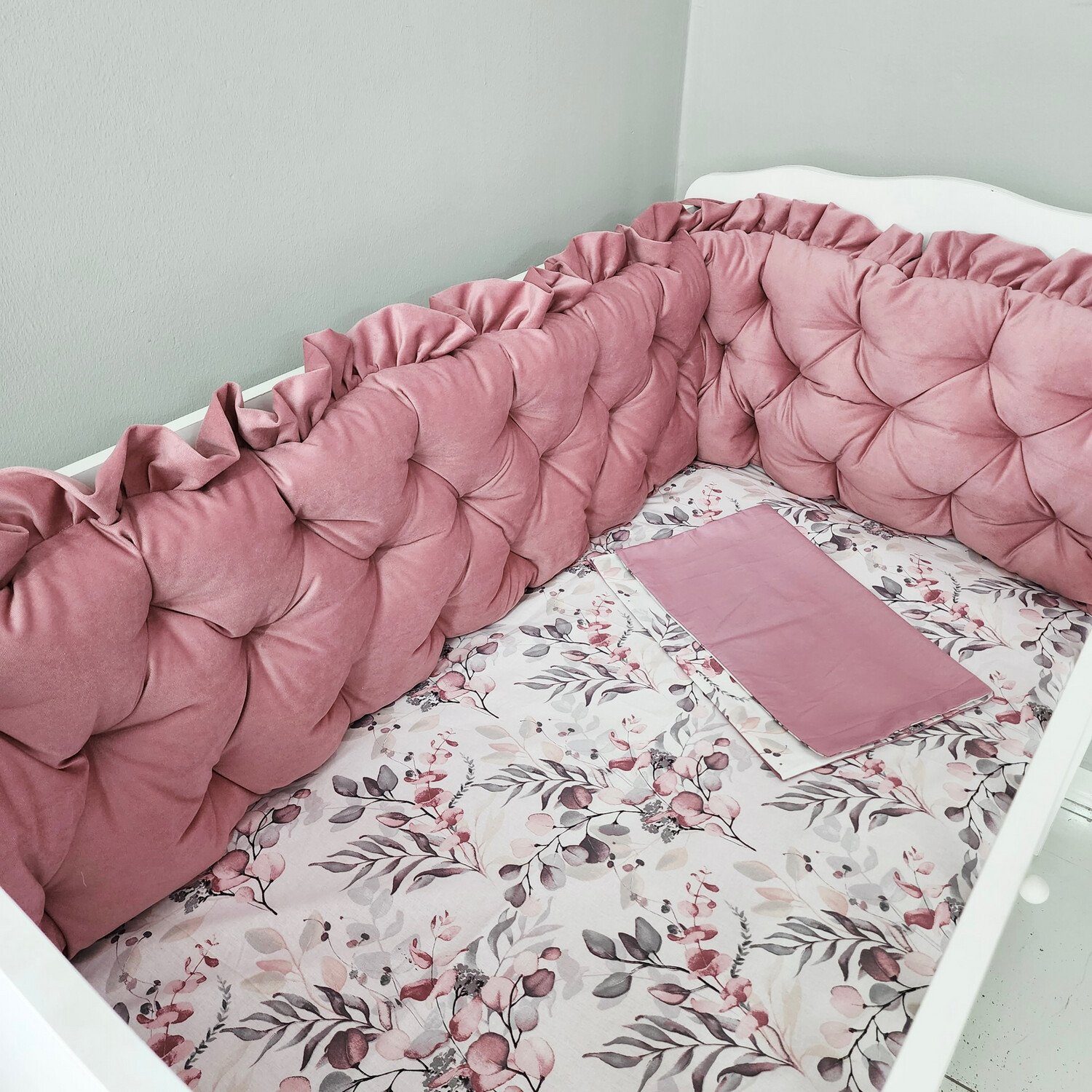 Baby Fancyroom Bettnestchen Samt Bettumrandung Nestchen günstig online kaufen