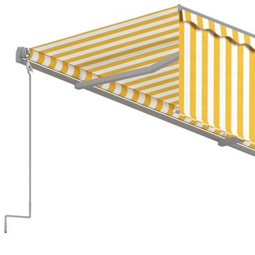 furnicato Markise Automatisch Einziehbar mit Volant 4x3 m Gelb und Weiß