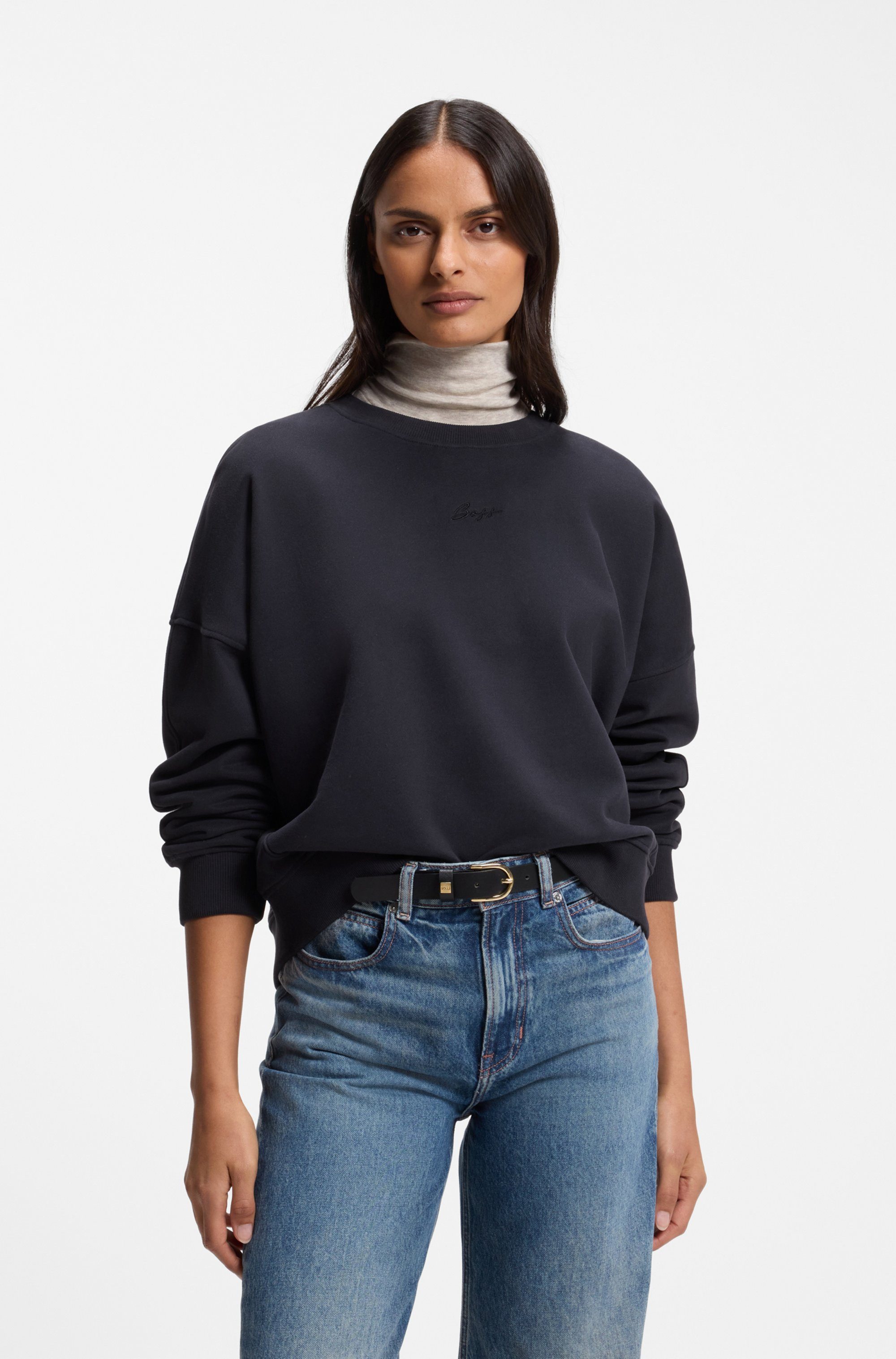 BOSS ORANGE Sweater Ever Premium Damenmode mit Logostickerei, aus Baumwolle