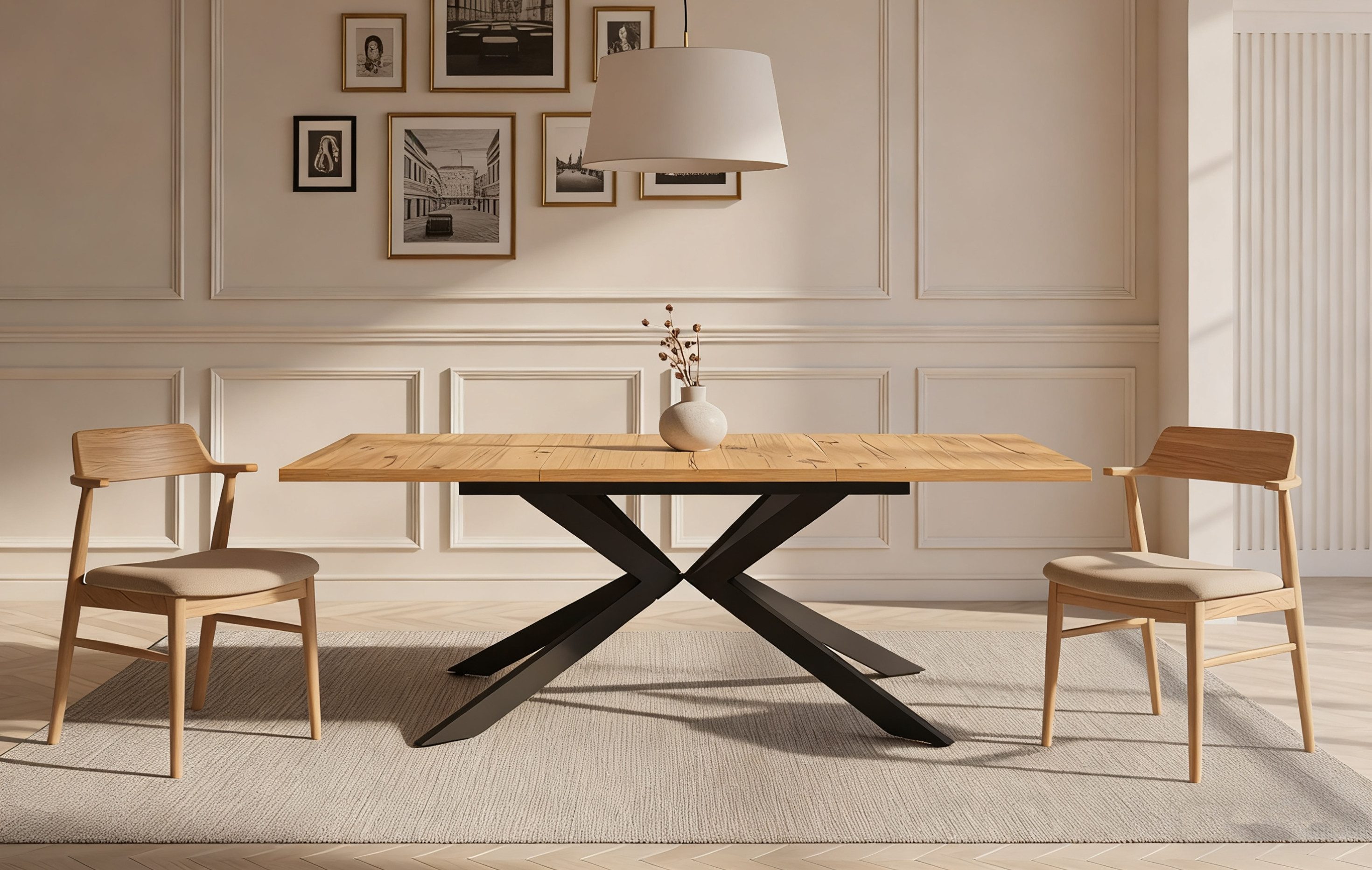 DUBI Möbel Esstisch MALTE, Metallgestell, ausziehbar, 140-180-220cm, 2 Einl günstig online kaufen