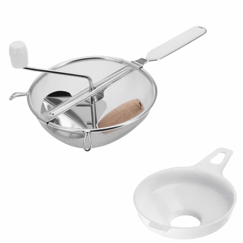 WESTMARK Passiersieb Einkoch-Set, 1 Passiersieb/Passe-vite + 1 Einmach-/Marmeladen-Trichter, ABS, Edelstahl, PP