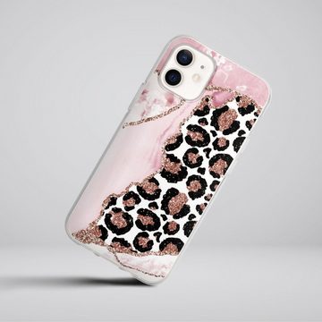 DeinDesign Handyhülle Leopard Glitzer Look Marmor Patterns and Textures Smooth Pink, Apple iPhone 12 Silikon Hülle Bumper Case Handy Schutzhülle