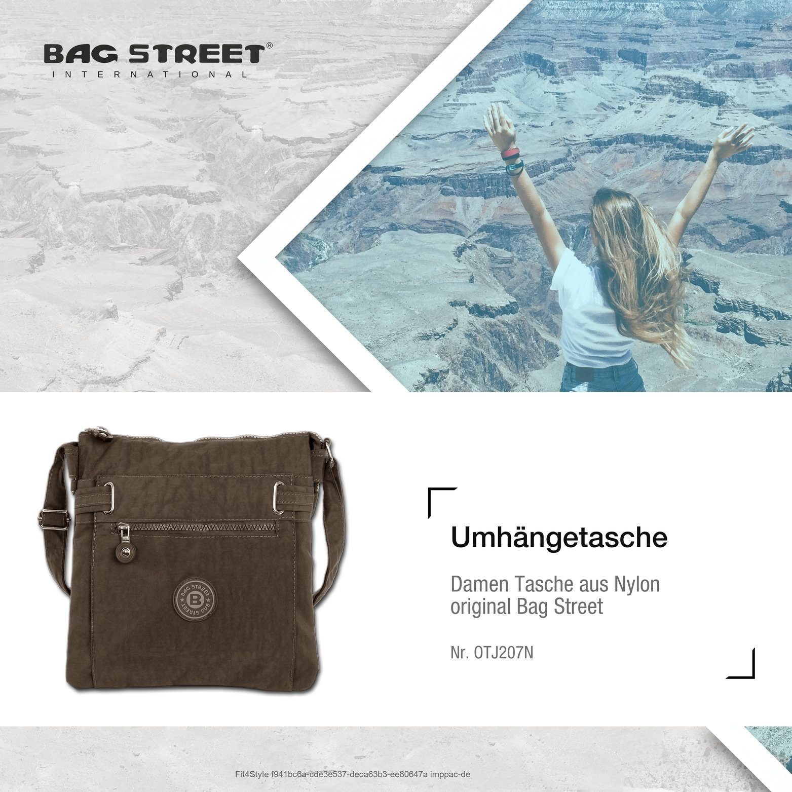 Damen, Umhängetasche), braun Umhängetasche Tasche Nylon STREET Tasche strapazierfähiges Textilnylon (Umhängetasche, Bag BAG Street Jugend Damenhandtasche