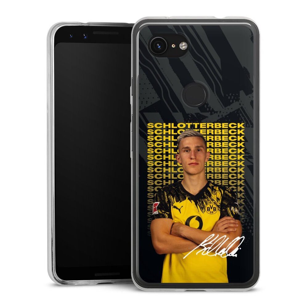 DeinDesign Handyhülle Borussia Dortmund Nico Schlotterbeck BVB Nico Schlotterbeck 25/26, Google Pixel 3a Slim Case Silikon Hülle Ultra Dünn Schutzhülle