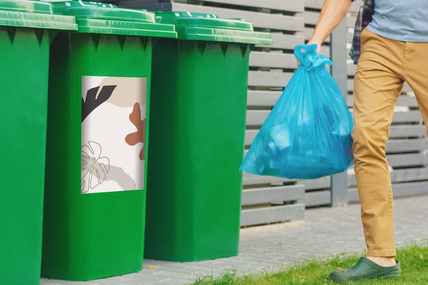 Weiß Sommer St), Wandsticker - Abfalbehälter Sticker, - Mülltonne, - (1 Blätter MuchoWow Farbe Container, Mülleimer-aufkleber,