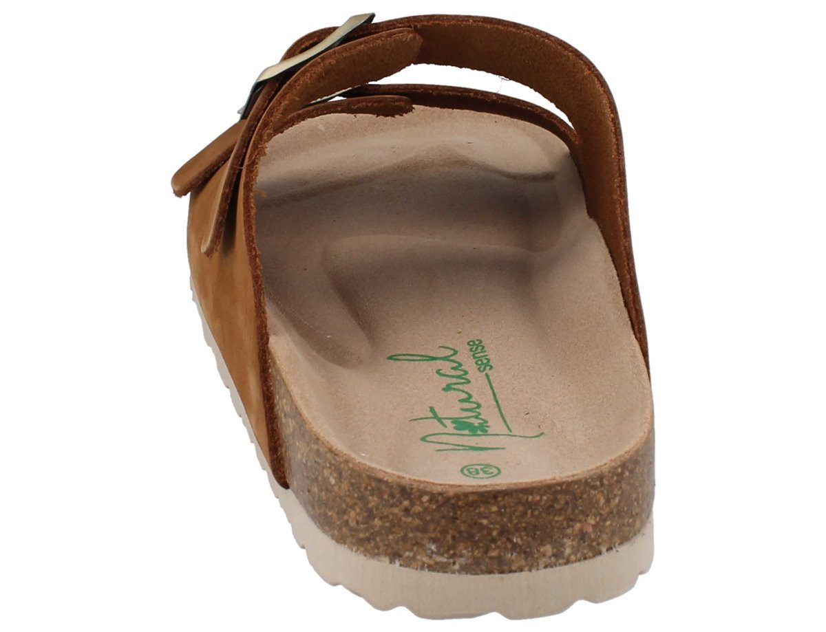 natural Sense NATURAL SENSE Damen Pantolette braun Leder Pantolette