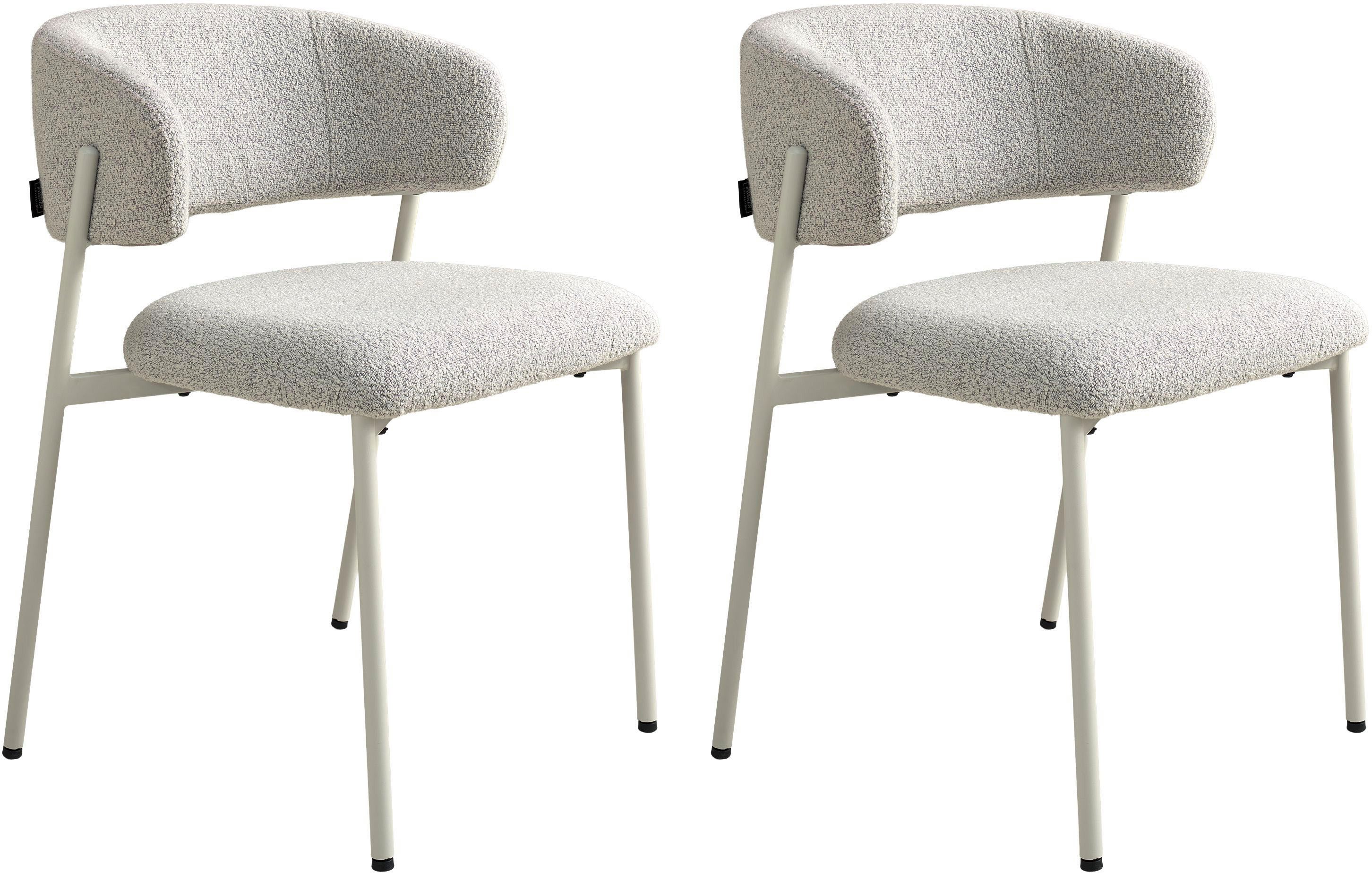SCHÖNER WOHNEN-Kollektion Esszimmerstuhl OSLO (Set, 2 St), Bezug Bouclé, Untergestell Metall pulverbeschichtet