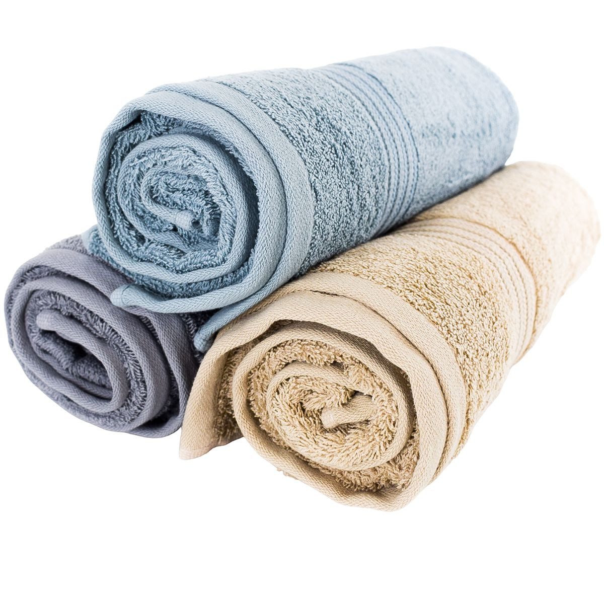 VIVESS Duschtücher 100 % Baumwoll Duschtuch 70 x 140 cm einfarbig mit Bordü günstig online kaufen