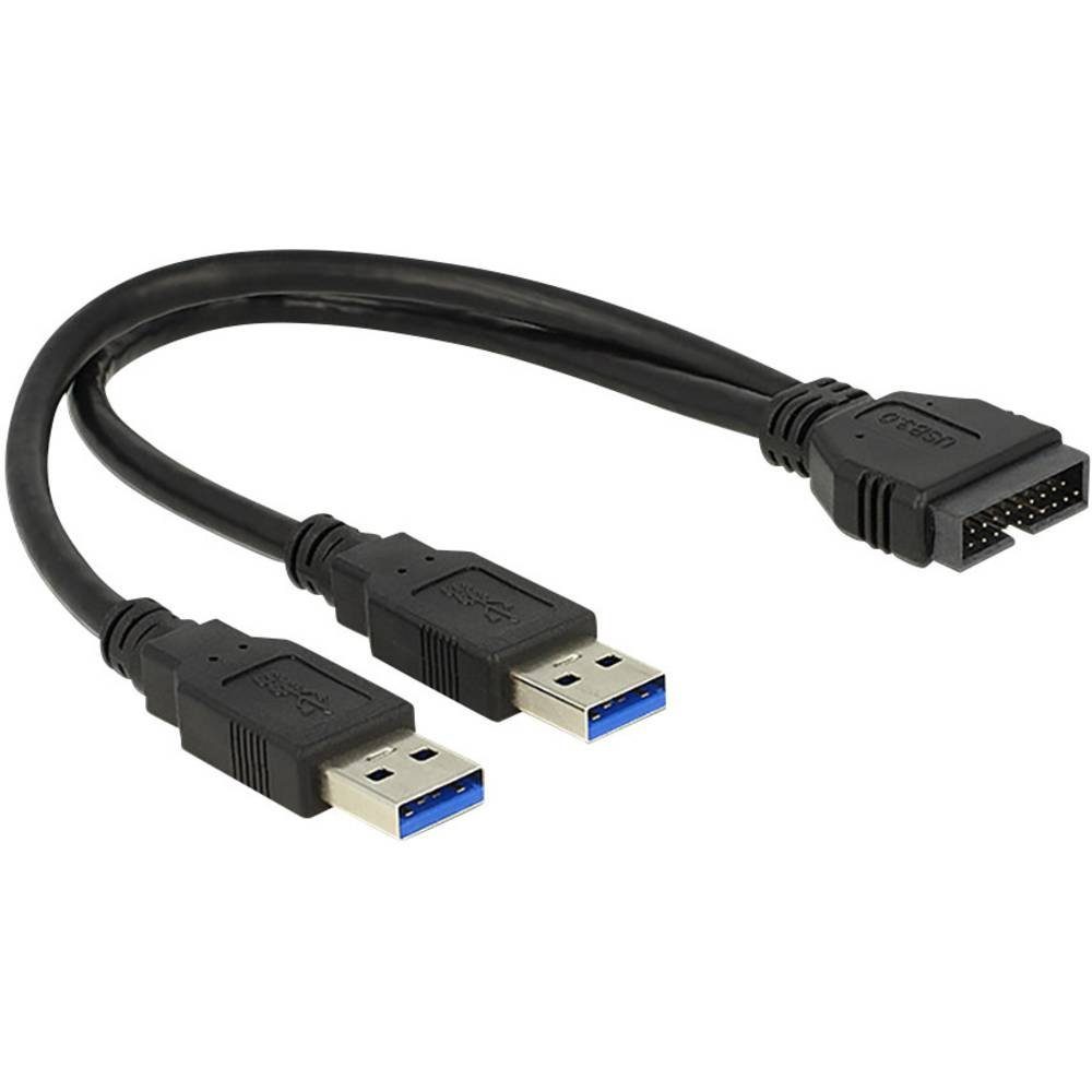 Kabel USB 3 Pfostenstecker zu 2x USB 3 Typ-A USB-Adapter