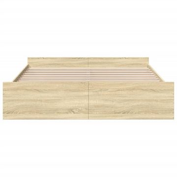 vidaXL Bett Bettgestell mit Schubladen Sonoma-Eiche 200x200cm Holzwerkstoff
