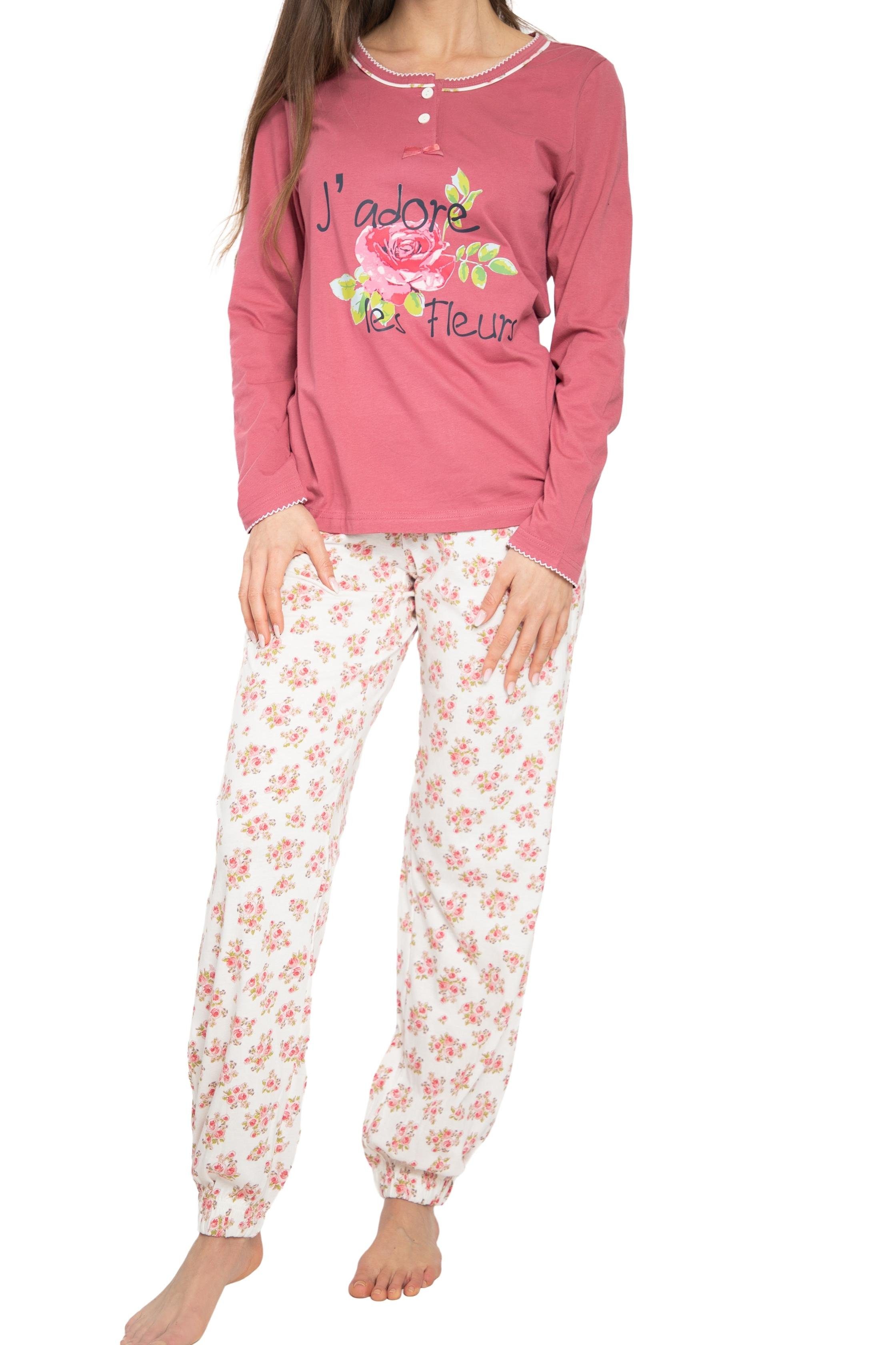 Consult-Tex Pyjama Damen Pyjama Schlafanzug DW901 (Spar-Set) mit Ziernähten und Paspelierungen