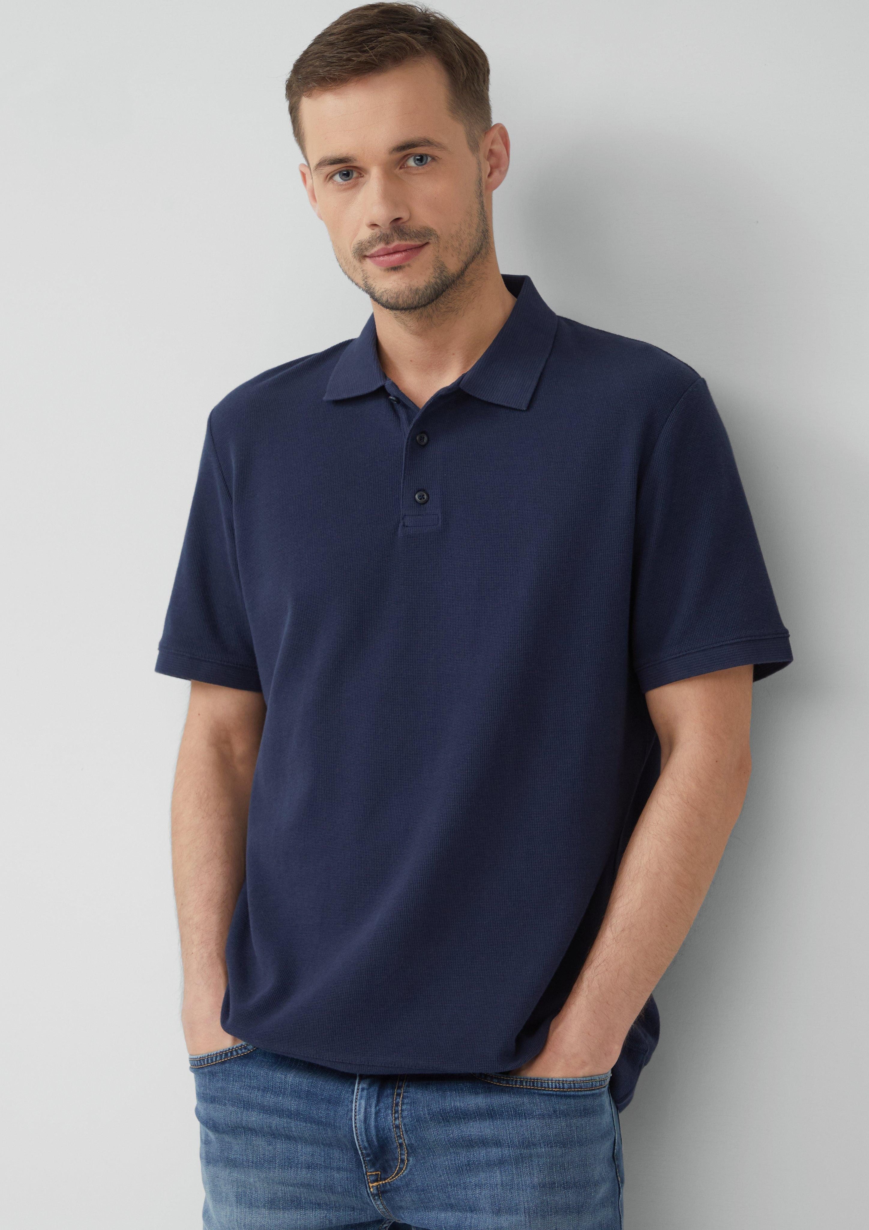s.Oliver Kurzarmshirt Poloshirt aus Waffelpiqué günstig online kaufen