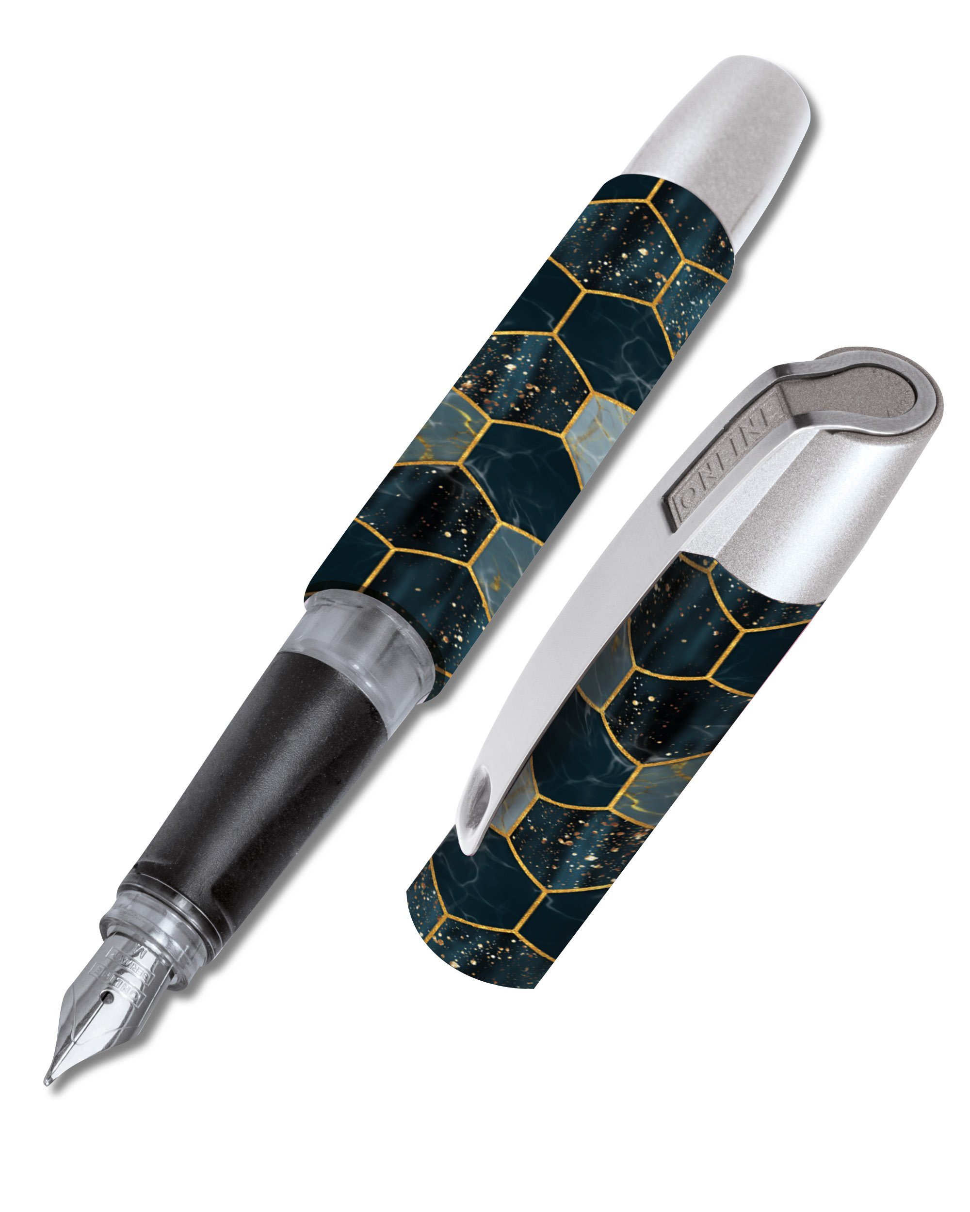 Online Pen Füller Campus Füllhalter, ergonomisch, ideal für die Schule, hergestellt in Deutschland Blue Hexagon