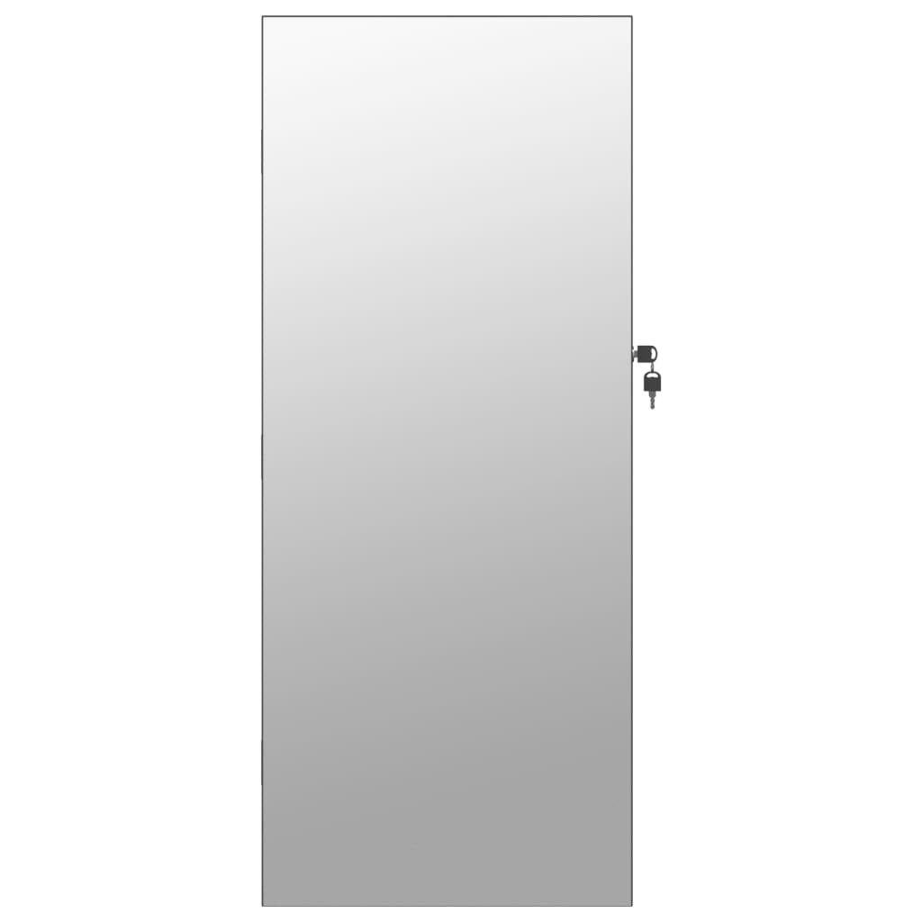 Schwarz Schwarz mit Wandmontage Spiegel Schwarz vidaXL | Spiegel-Schmuckschrank LED-Beleuchtung (1-St)
