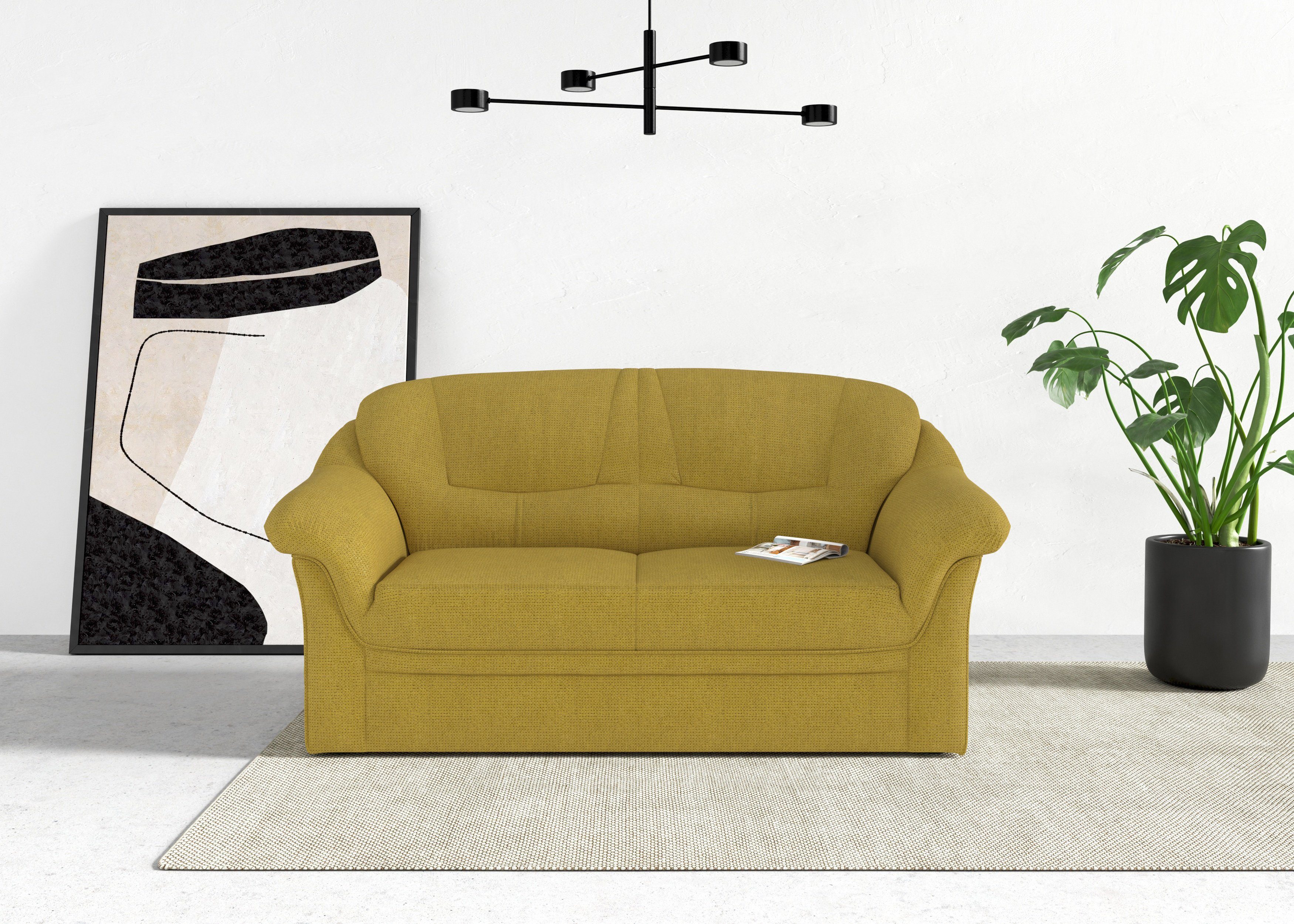 DOMO collection 2-Sitzer Montana für kleine Räume, Breite 146cm, komfortabel und zeitlos, bequeme Armlehnen