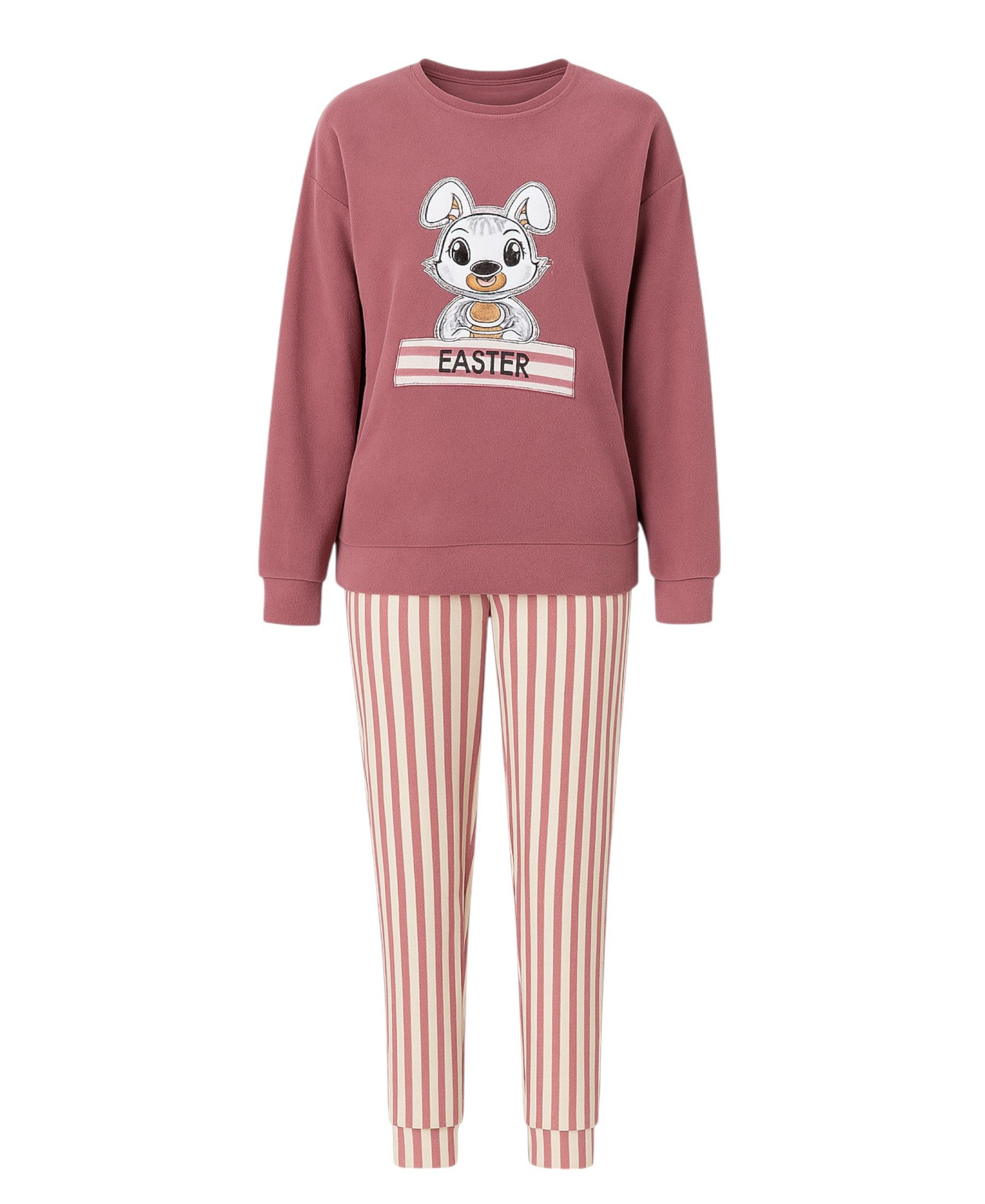 fashionshowcase Pyjama Damen Velours Schlafanzug Soft Samt rosa - Hausanzug günstig online kaufen