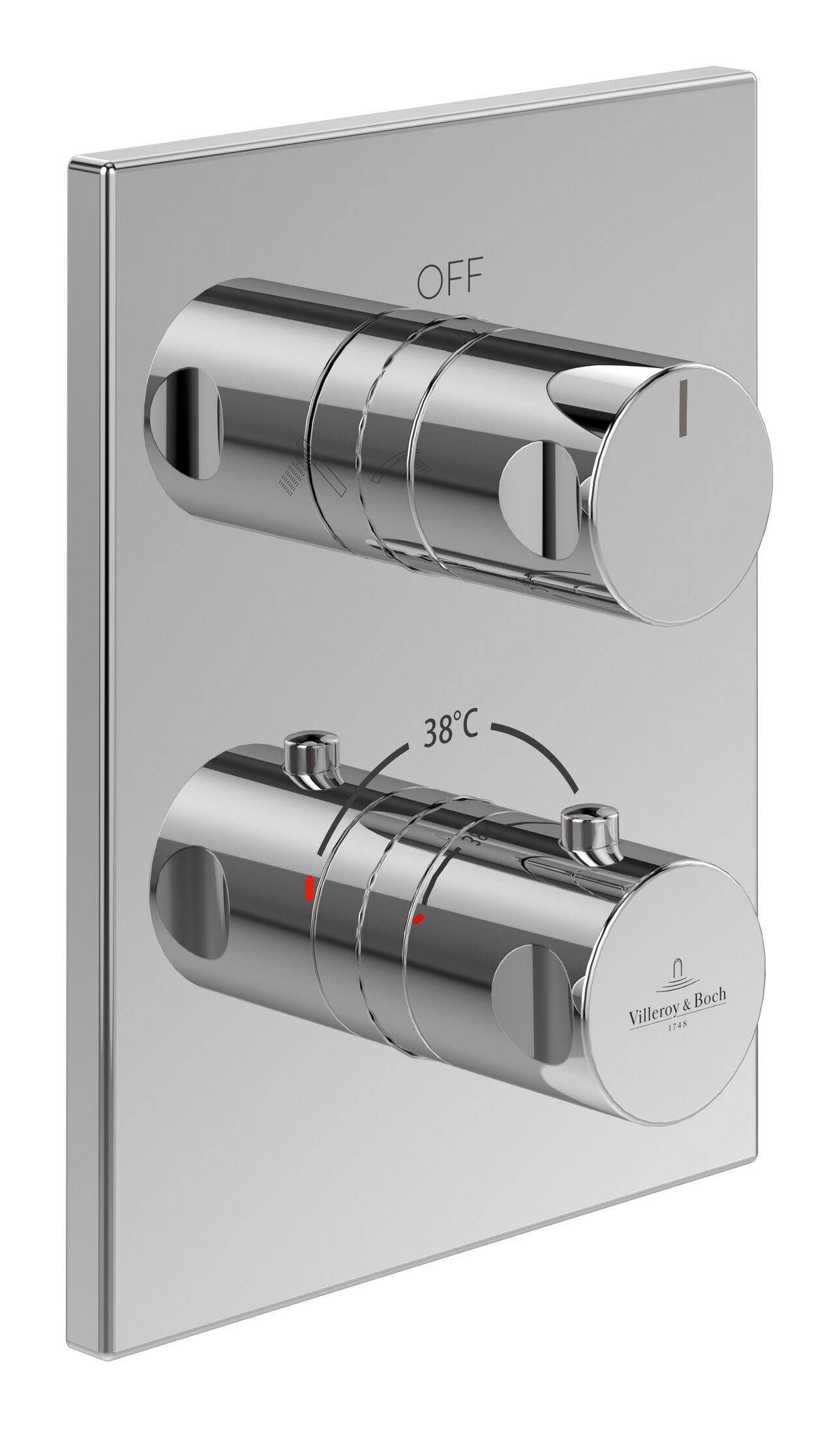 Villeroy & Boch Unterputzarmatur Universal Taps & Fittings Unterputz-Thermostat, Eckig, mit Umsteller