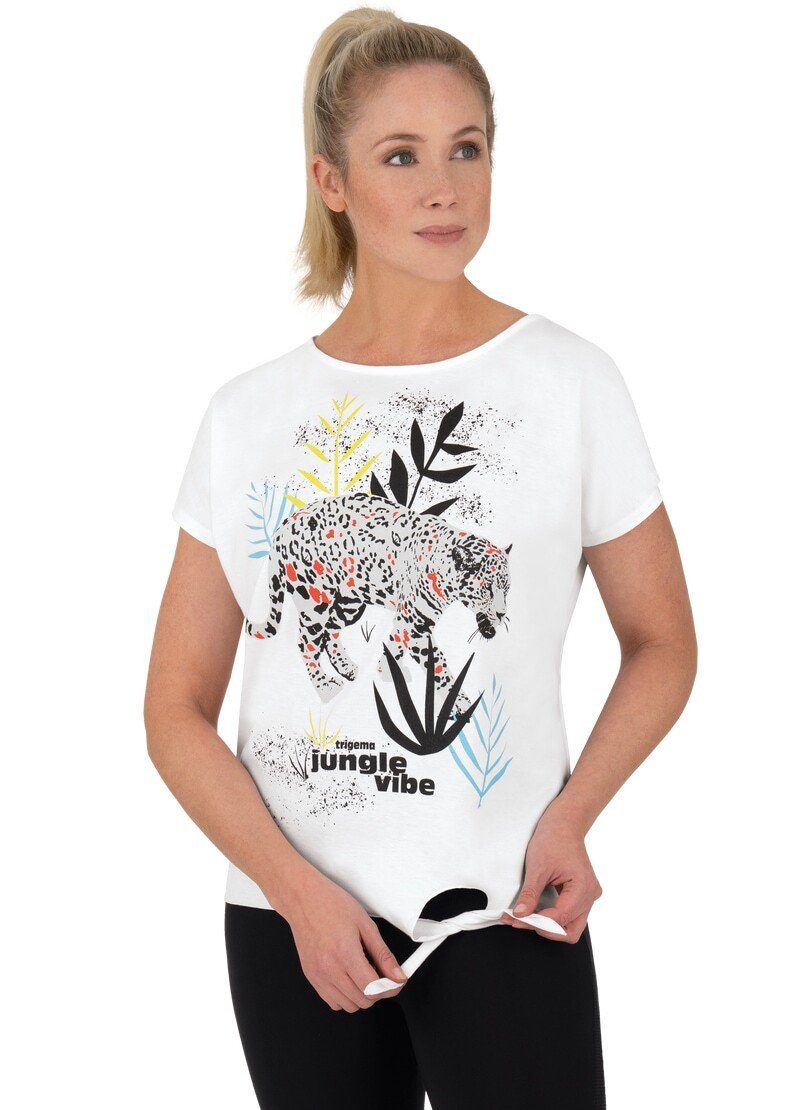 Trigema T-Shirt exotischem T-Shirt TRIGEMA mit Druckmotiv