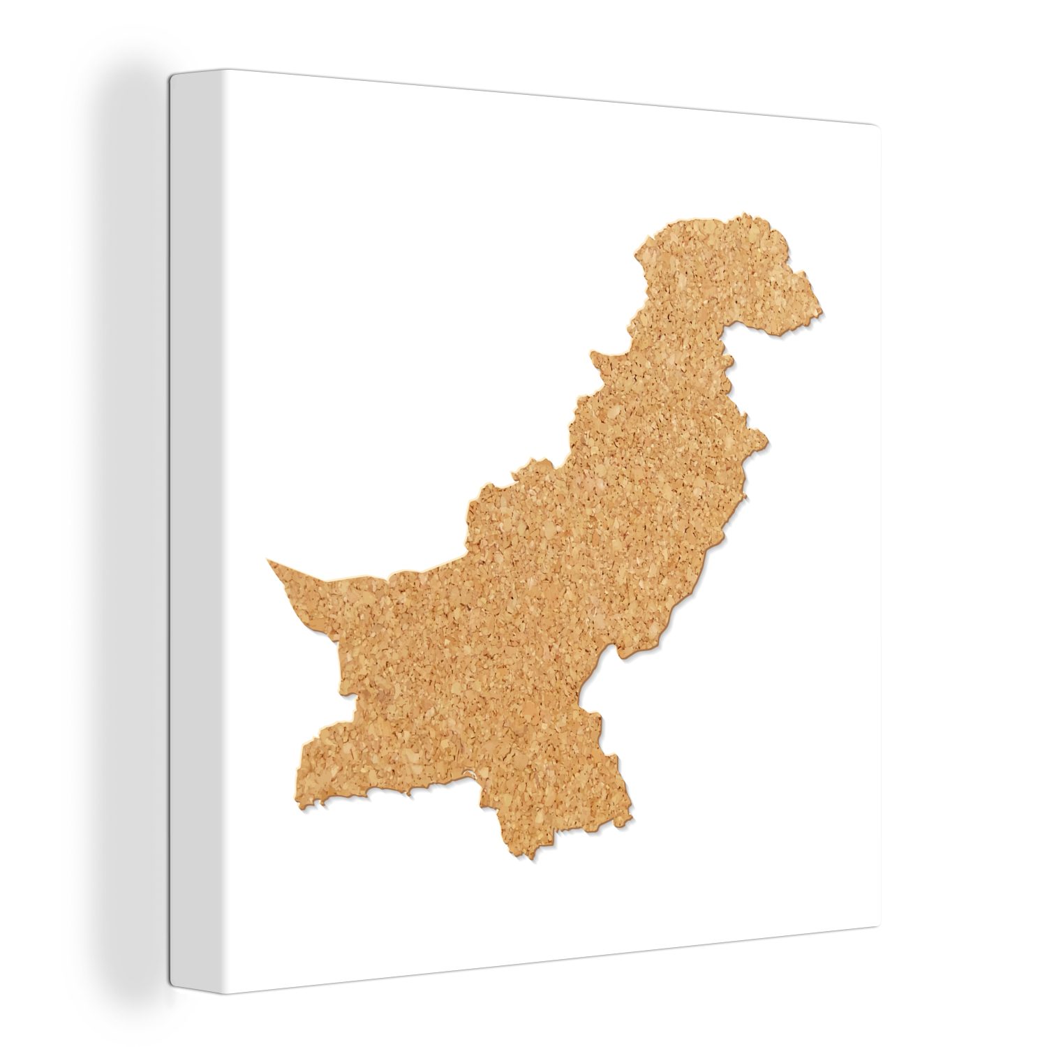 von Karte St), einer Pakistan, (1 Wohnzimmer Illustration Schlafzimmer für Leinwand orangefarbenen OneMillionCanvasses® Leinwandbild Bilder Eine