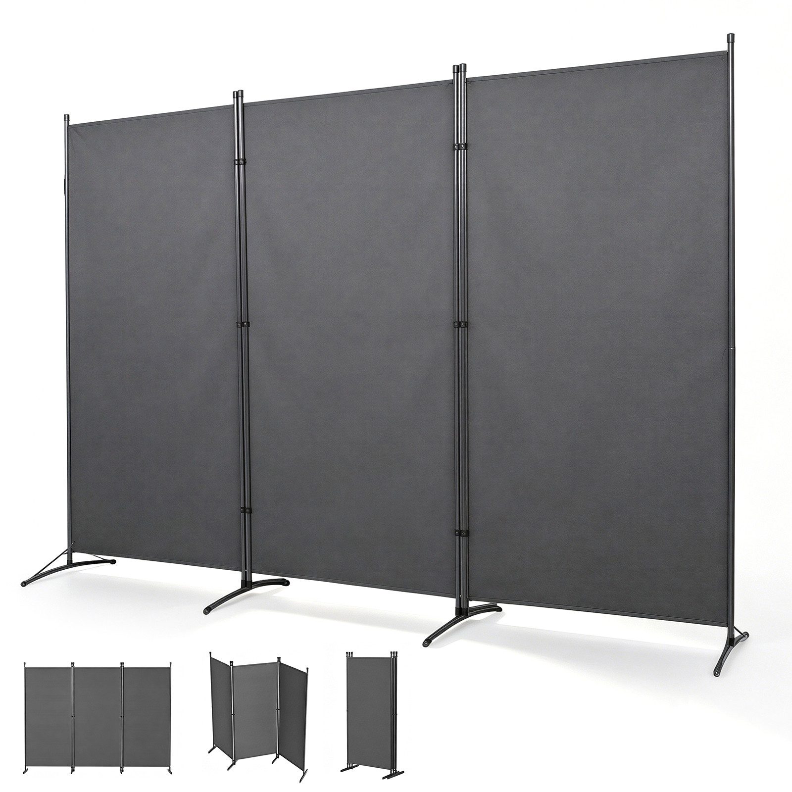 BlingBin Paravent 3-teiliger Paravent 260 x 180 cm, wetterfester Balkonsichtschutz (3er Set, 3 St., 260x180cm), als Raumteiler und Trennwand für Balkon, Terrasse und Wohnbereich