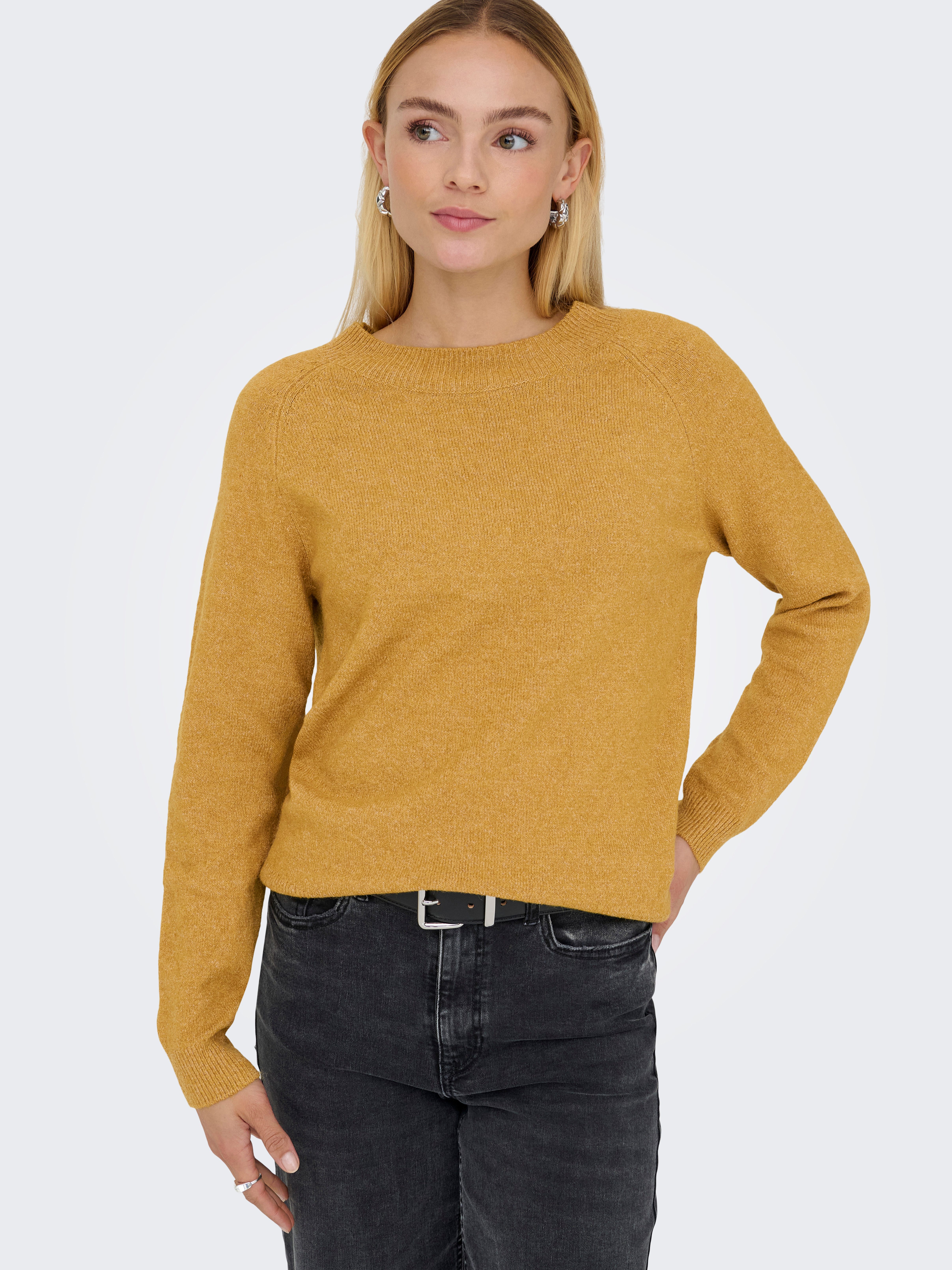 ONLY Rundhalspullover ONLRICA LIFE L/S PULLOVER KNT NOOS Materialmix, regular fit