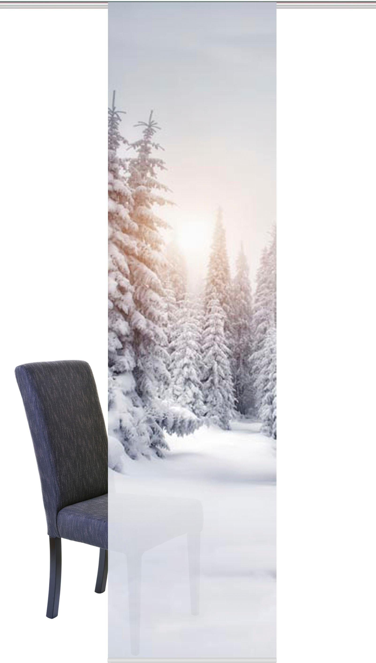 HOME WOHNIDEEN Schiebegardine WINTERSONNE (1 St), Paneelwagen, blickdicht, Microfaser, HxB: 245x60, Schiebevorhang Digitaldruck