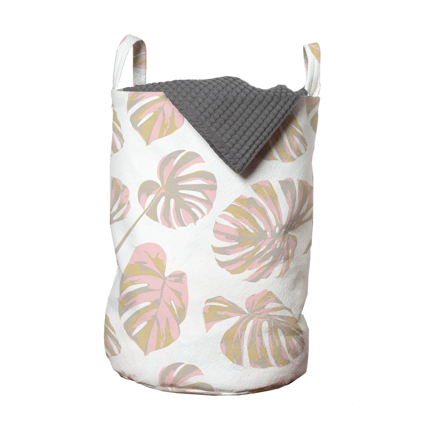 Abakuhaus Wäschesäckchen Wäschekorb mit Griffen Kordelzugverschluss für Waschsalons, Tropisch Hawaii-Blumen-Motive