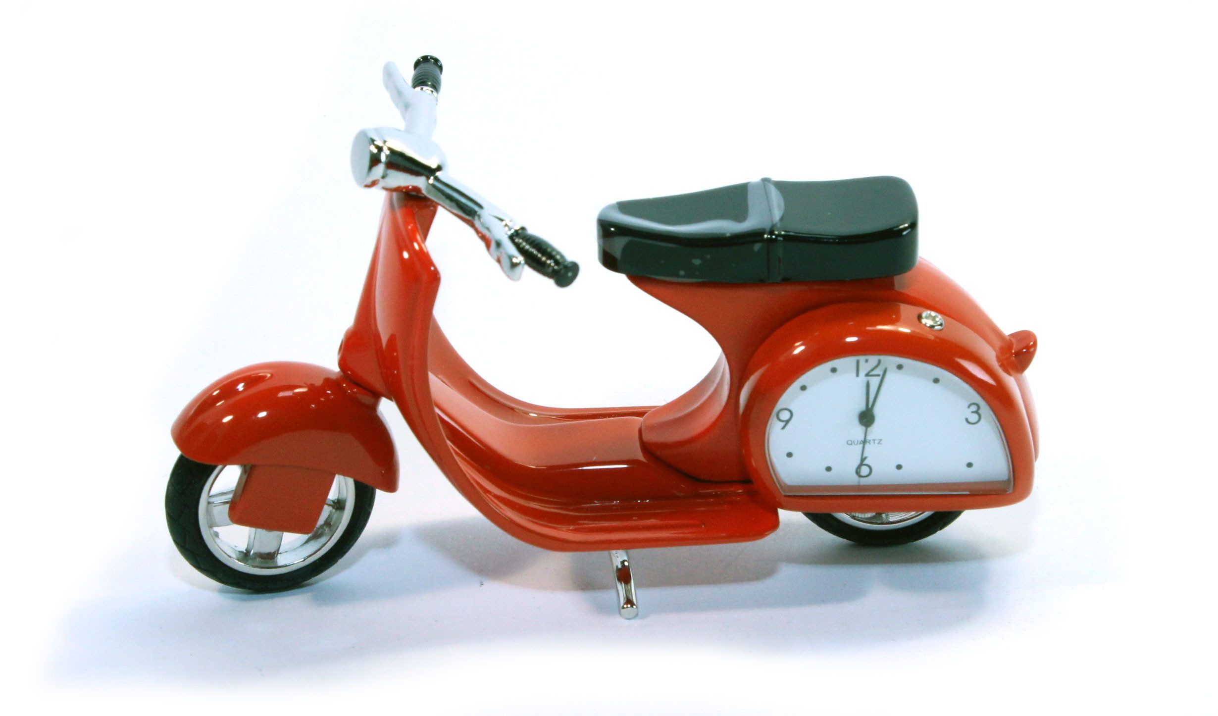 Siva Standuhr Siva Clock Scooter rot Motorroller Quarzuhr aus Metall