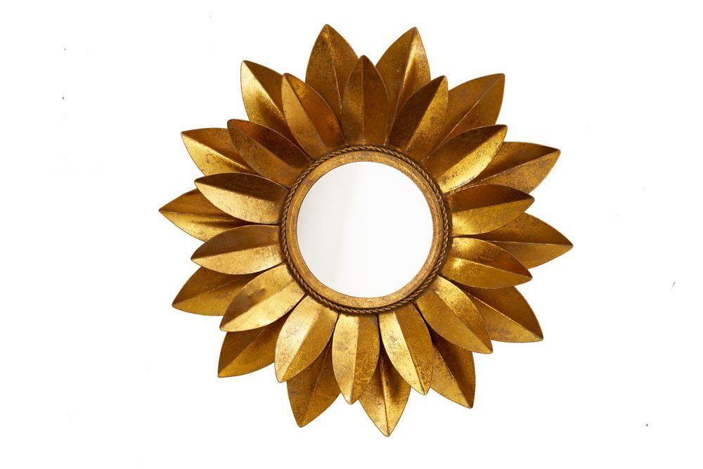 Rahmen (Einzelartikel, Blumenform · Metall 1-St), mit Handmade SUNFLOWER · riess-ambiente · Wohnzimmer 60cm gold Deko Wandspiegel · ·