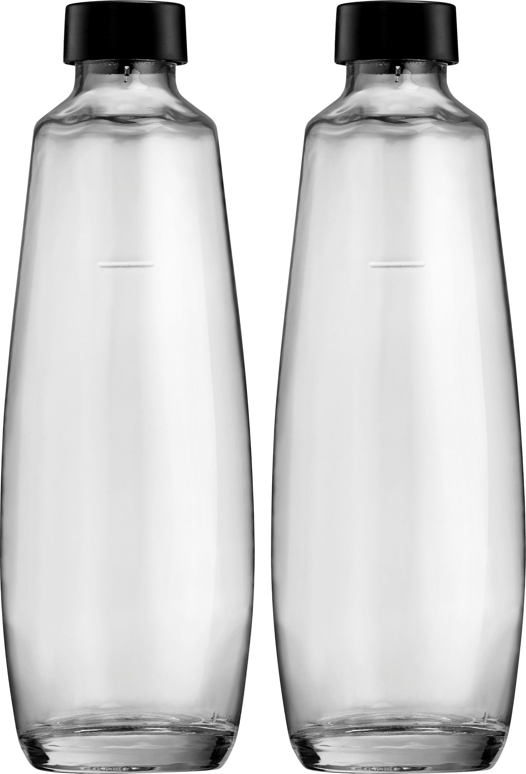 1L DUO, Flasche Wassersprudler Ersatzflaschen 2x (Set, SodaStream Glasflache, DuoPack, SodaStream 2-tlg), Für 1L