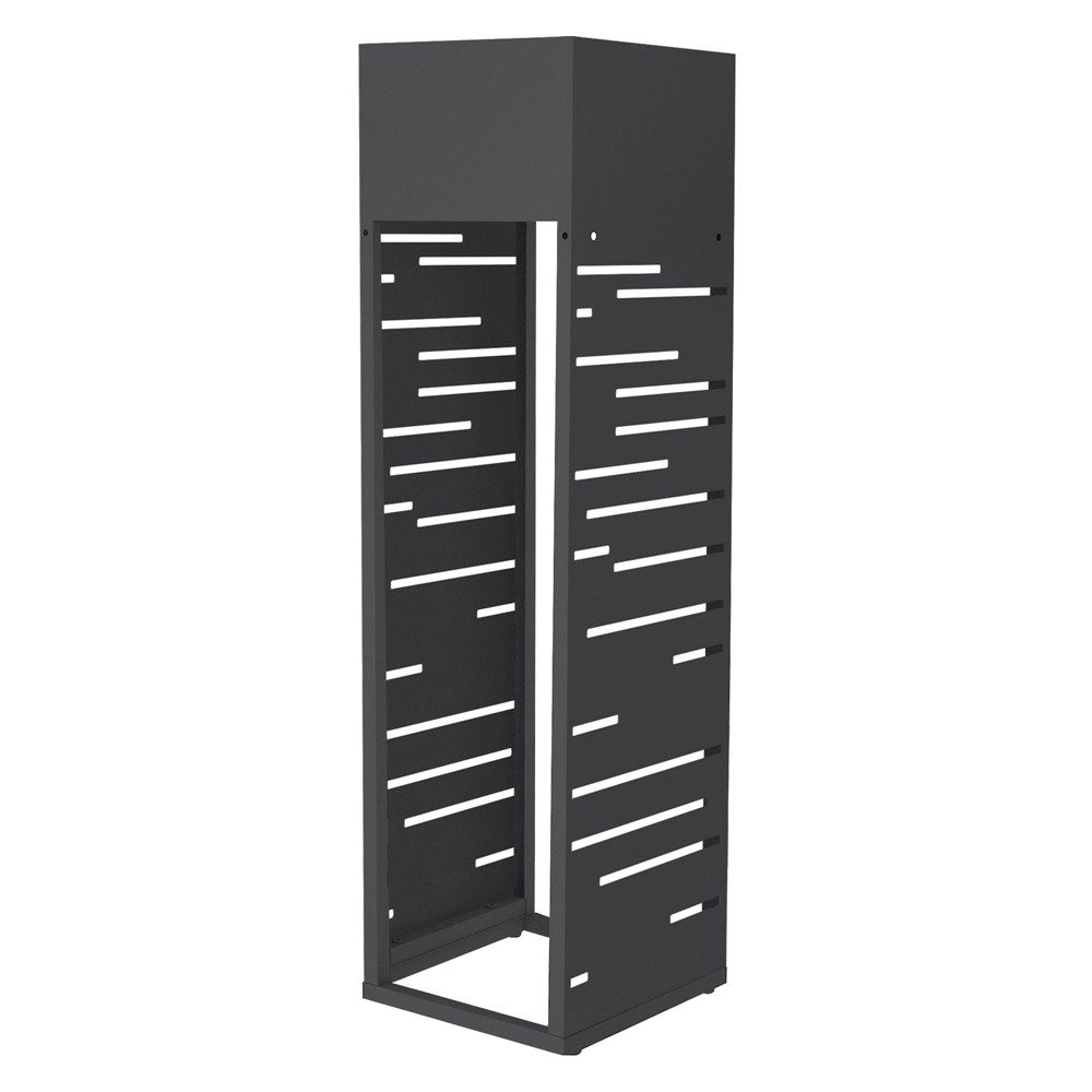ML-DESIGN Kaminholzregal Brennholzregal Innen Außen mit Pflanzkasten Metall Holzstapelhilfe, BxTxH:30x30x111 cm, Holzlager wetterfest Holzständer erweiterbar Stahl verzinkt Anthrazit