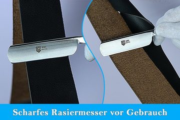 SMI Rasiermesser Rasiermesser Holzgriff Barber Rasierer Bartrasier Bartmesser mit Etui, scharfe feststehende Klinge