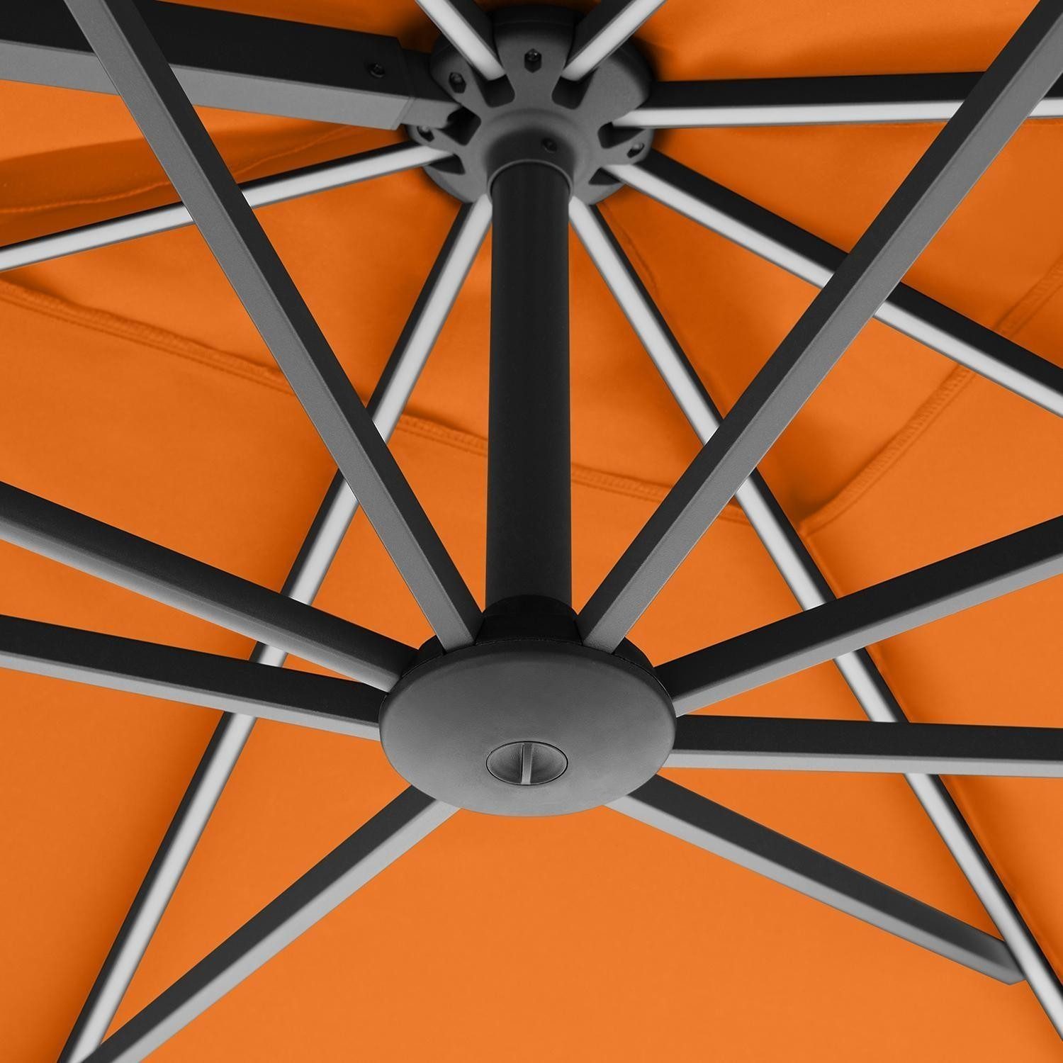 doppler® Ampelschirm MY ZONE, Anthrazit, Orange, Aluminium, Polyester, LxB: 220x300 cm, mit LED-Beleuchtung, Solar-Panel, dreh- und schwenkbar